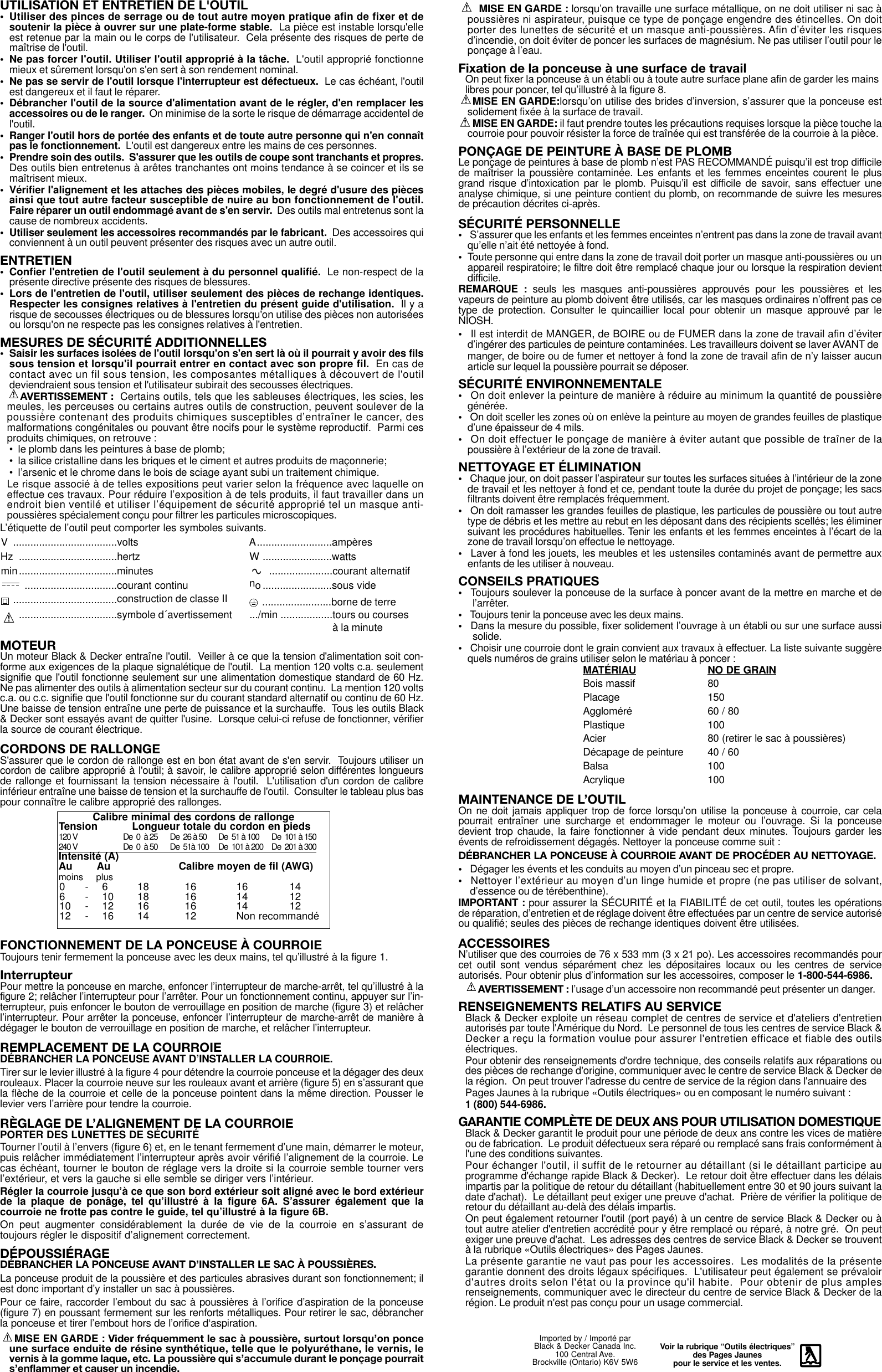 Page 3 of 5 - Black-And-Decker Black-And-Decker-622392-00-Instruction-Manual- 622392-00 BR400 Belt Sander  Black-and-decker-622392-00-instruction-manual