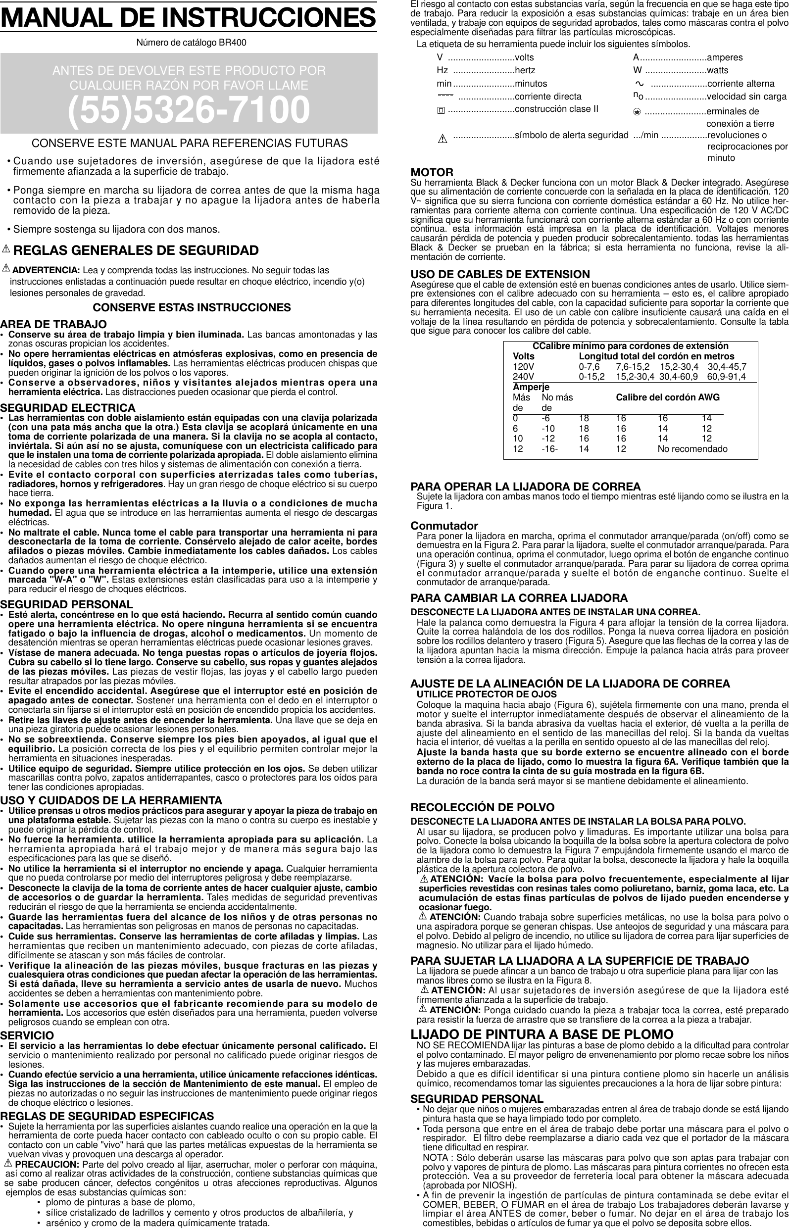 Page 4 of 5 - Black-And-Decker Black-And-Decker-622392-00-Instruction-Manual- 622392-00 BR400 Belt Sander  Black-and-decker-622392-00-instruction-manual