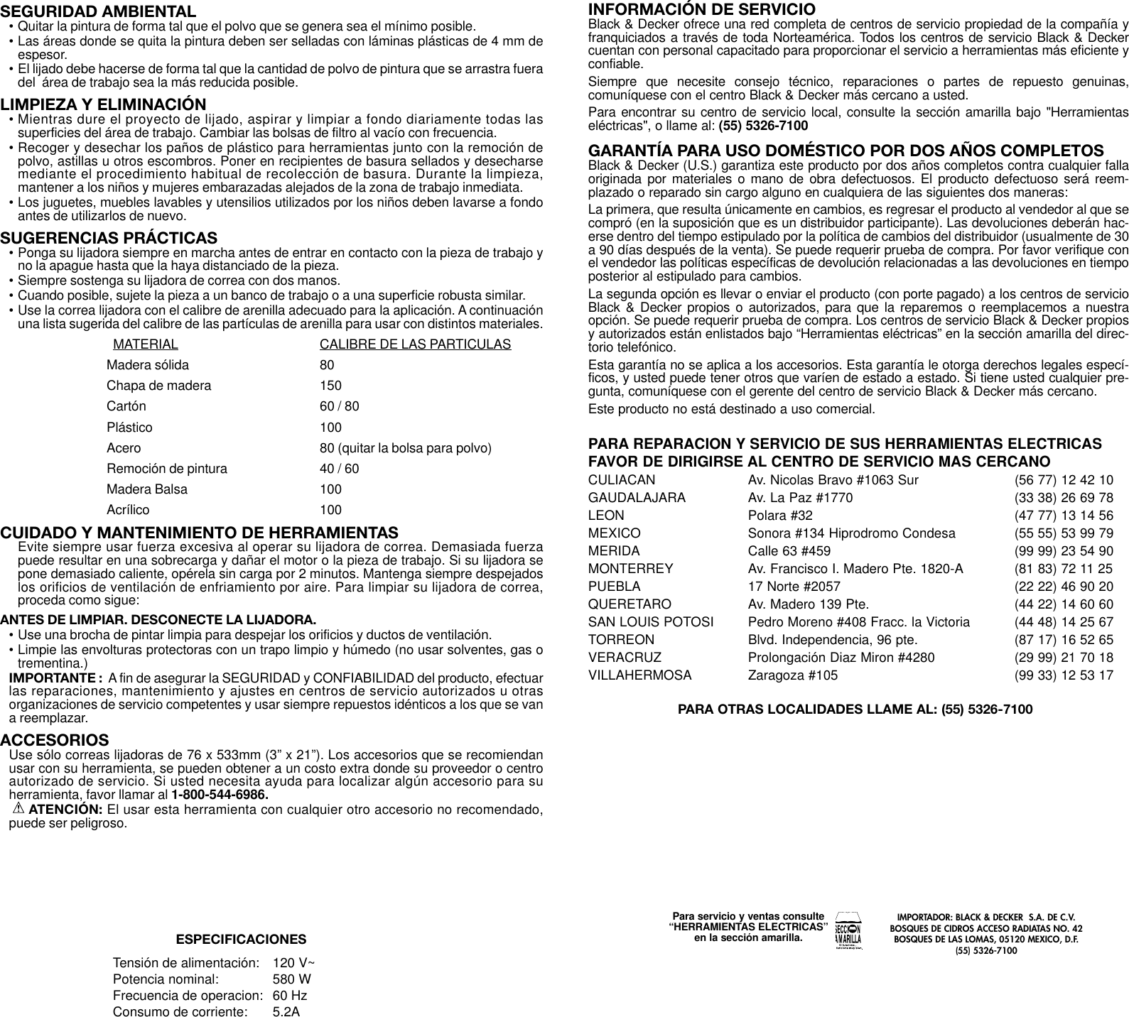 Page 5 of 5 - Black-And-Decker Black-And-Decker-622392-00-Instruction-Manual- 622392-00 BR400 Belt Sander  Black-and-decker-622392-00-instruction-manual