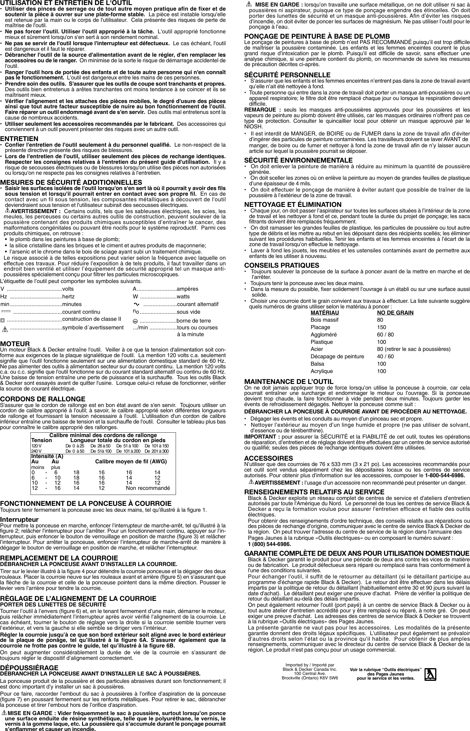 Page 3 of 5 - Black-And-Decker Black-And-Decker-626257-00-Instruction-Manual- Print 622392-00 BR400 Belt Sander  Black-and-decker-626257-00-instruction-manual