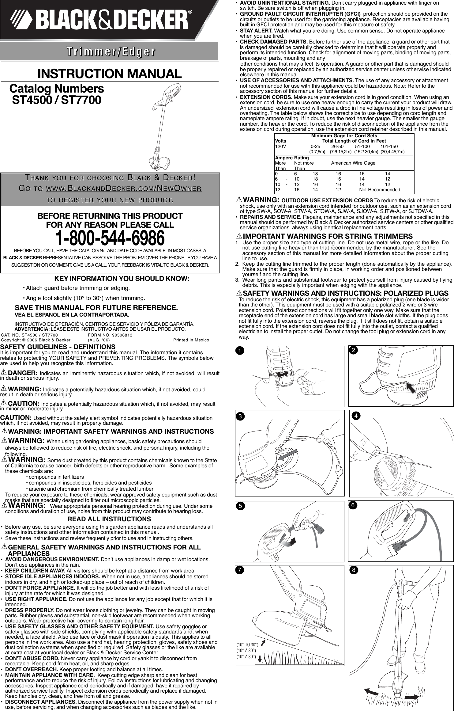 Page 1 of 6 - Black-And-Decker Black-And-Decker-90508813-Instruction-Manual- 90508813 ST4500 ST7700  Black-and-decker-90508813-instruction-manual