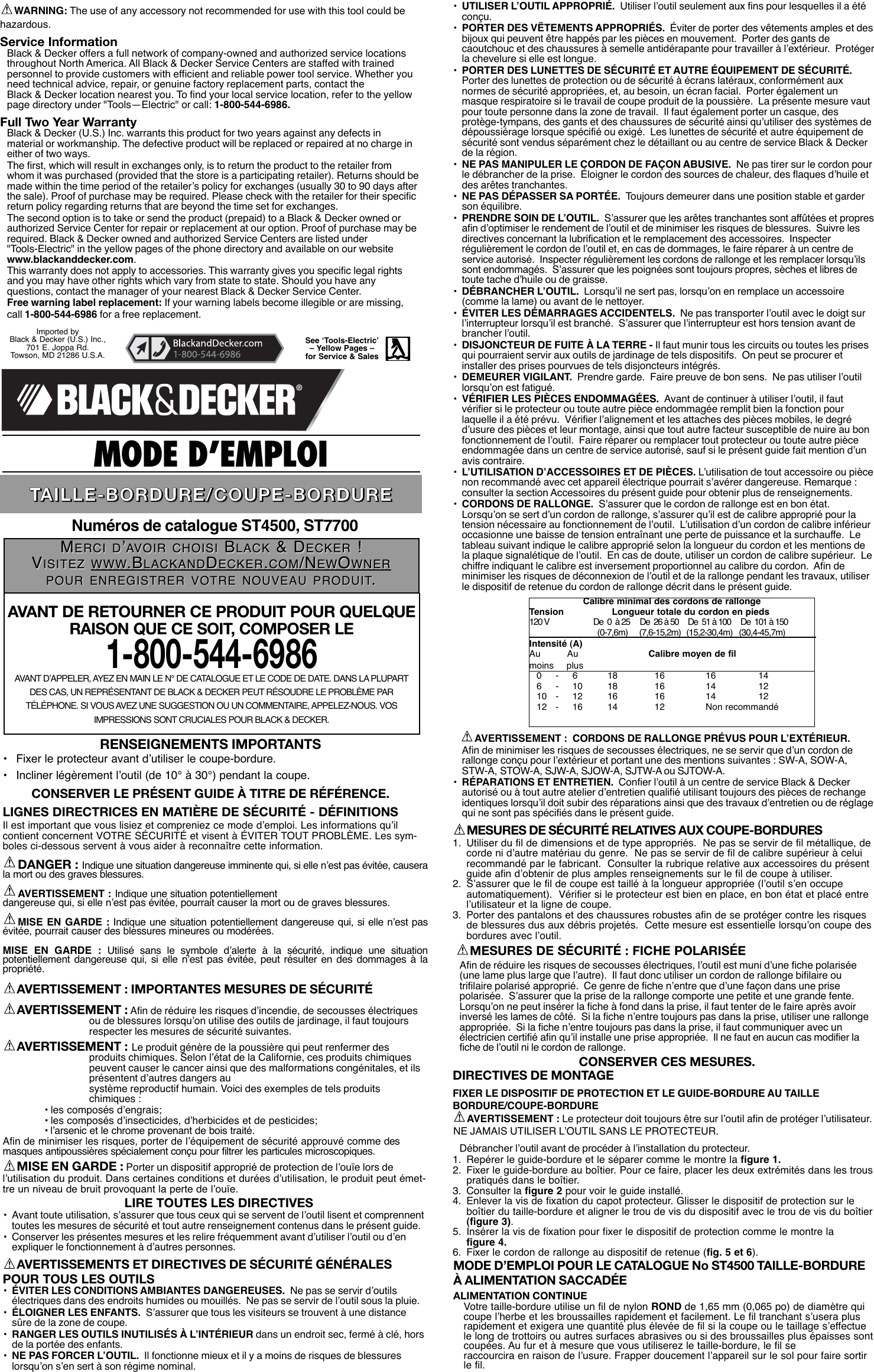 Page 3 of 6 - Black-And-Decker Black-And-Decker-90508813-Instruction-Manual- 90508813 ST4500 ST7700  Black-and-decker-90508813-instruction-manual