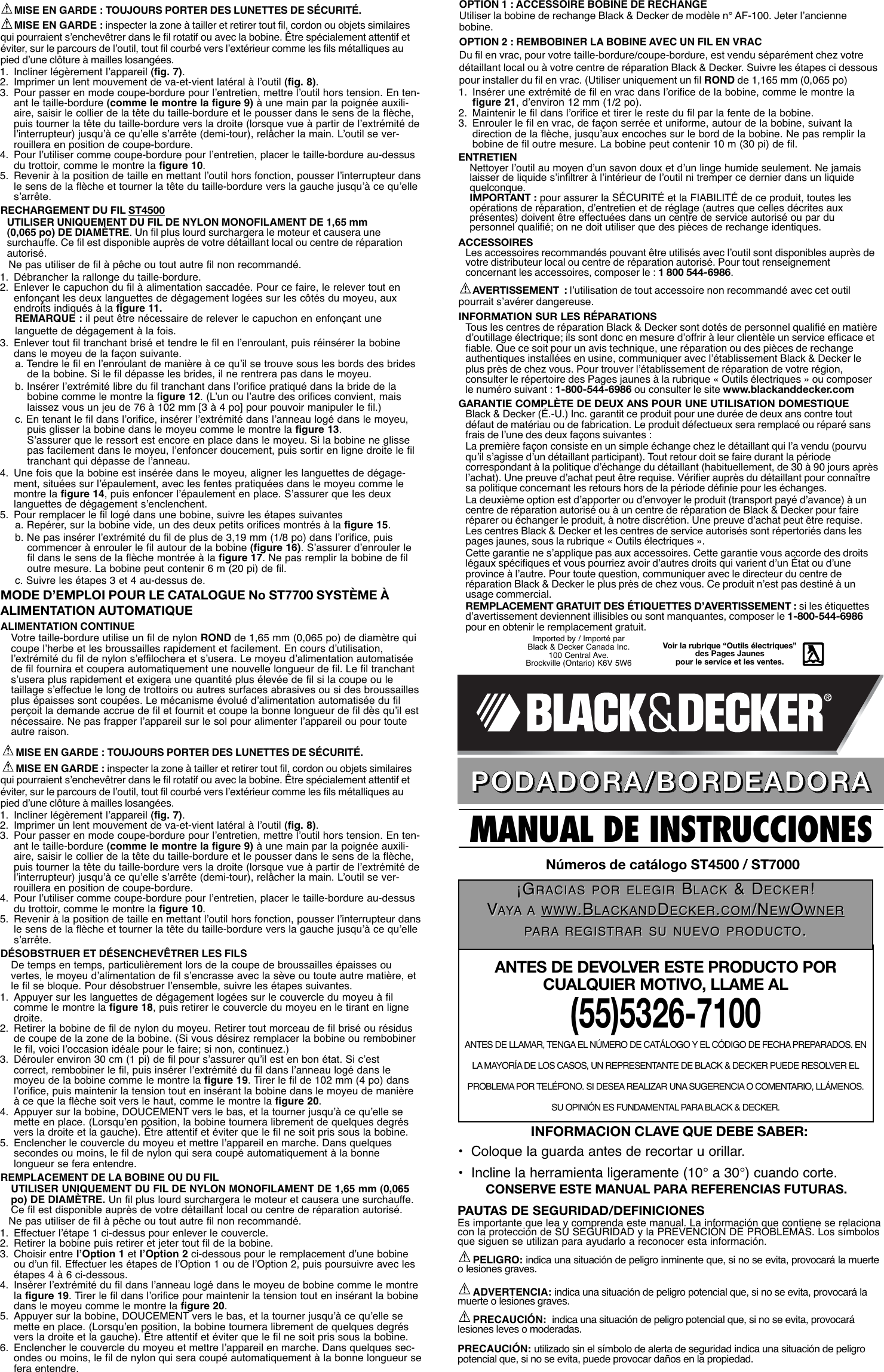 Page 4 of 6 - Black-And-Decker Black-And-Decker-90508813-Instruction-Manual- 90508813 ST4500 ST7700  Black-and-decker-90508813-instruction-manual