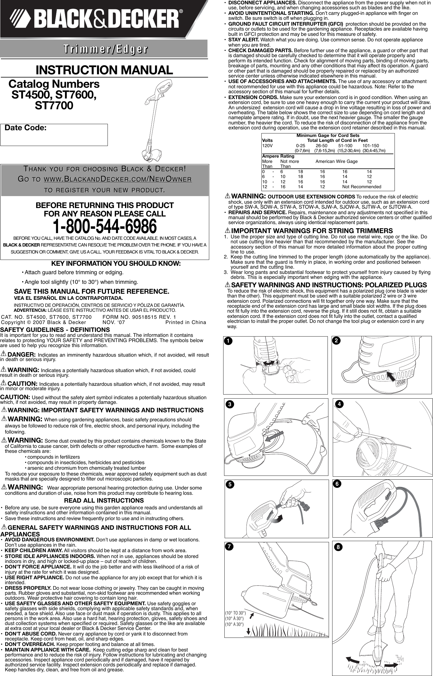 Black And Decker 90518515 Instruction Manual 01 St4500 St7600 St7700 Black And Decker 90518515 Instruction Manual 01 St4500 St7600 St7700