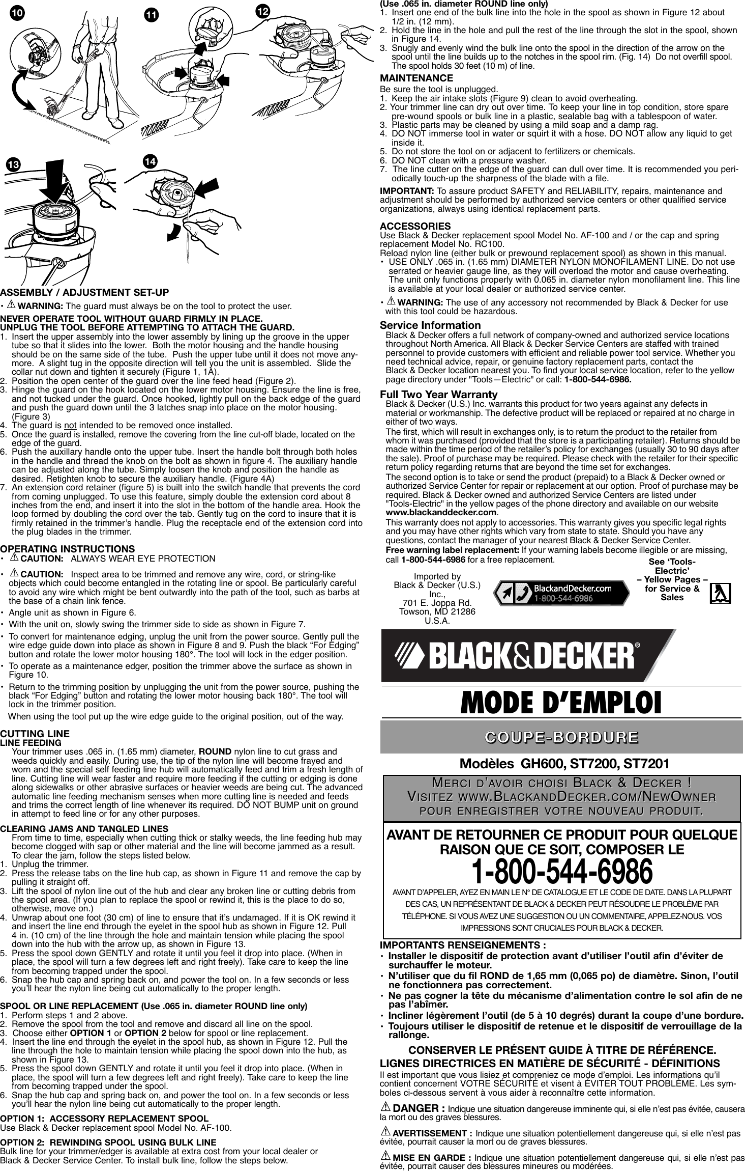 Black And Decker 90518528 Instruction Manual 01 ST7200 GH600 ST7201