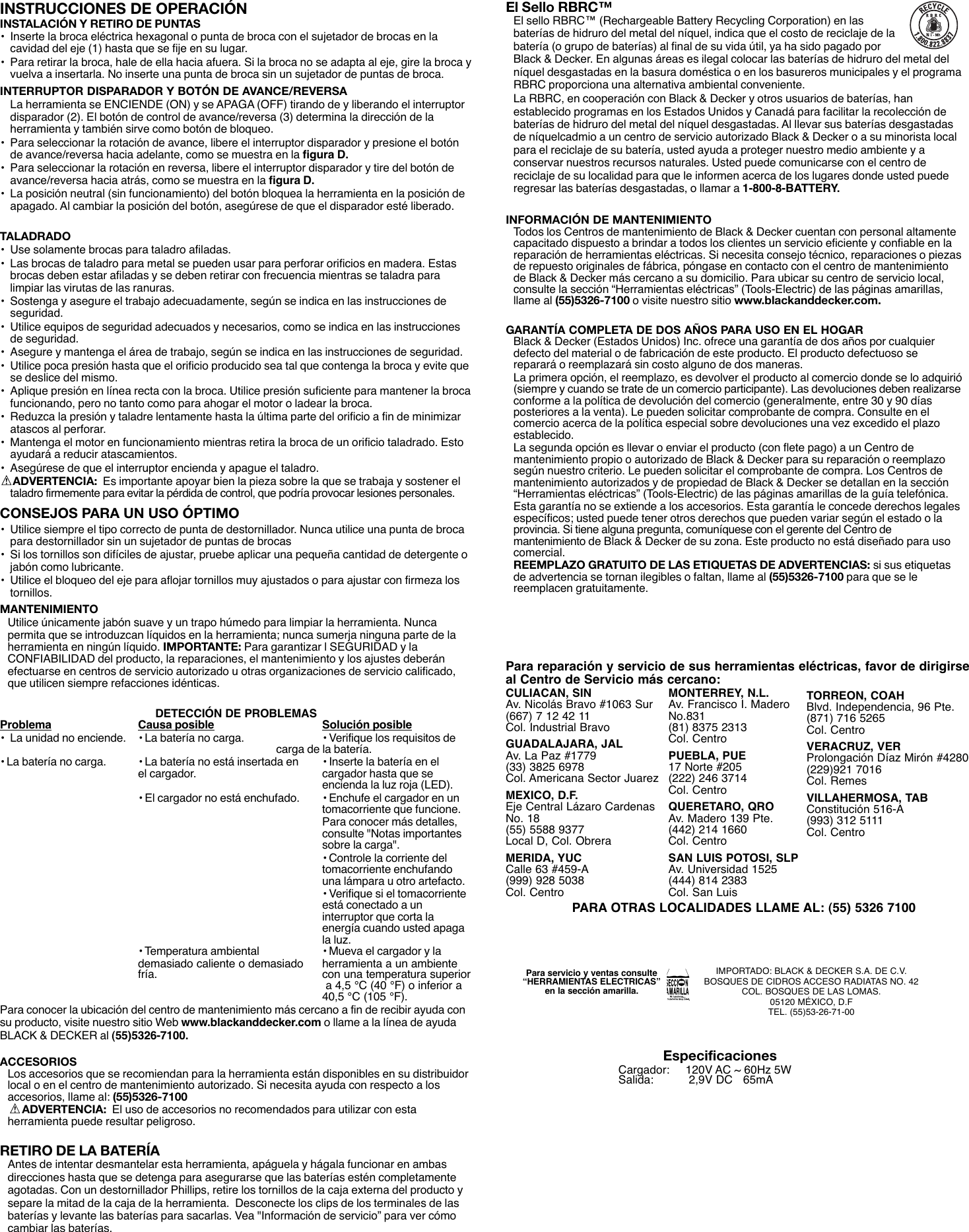 Page 6 of 6 - Black-And-Decker Black-And-Decker-90521837-Instruction-Manual- 90521837 CSD300T Manual REVISED  Black-and-decker-90521837-instruction-manual