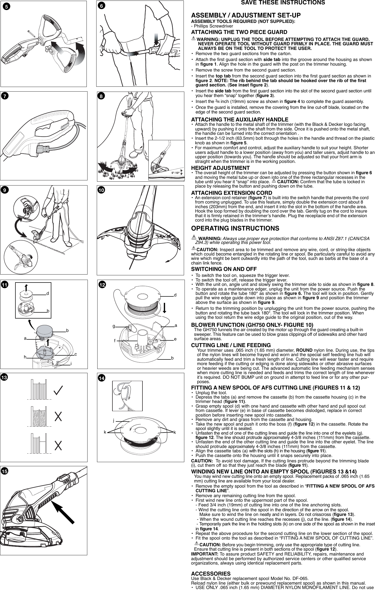 Black And Decker 90524916 Instruction Manual 01 GH700 750 REVISED