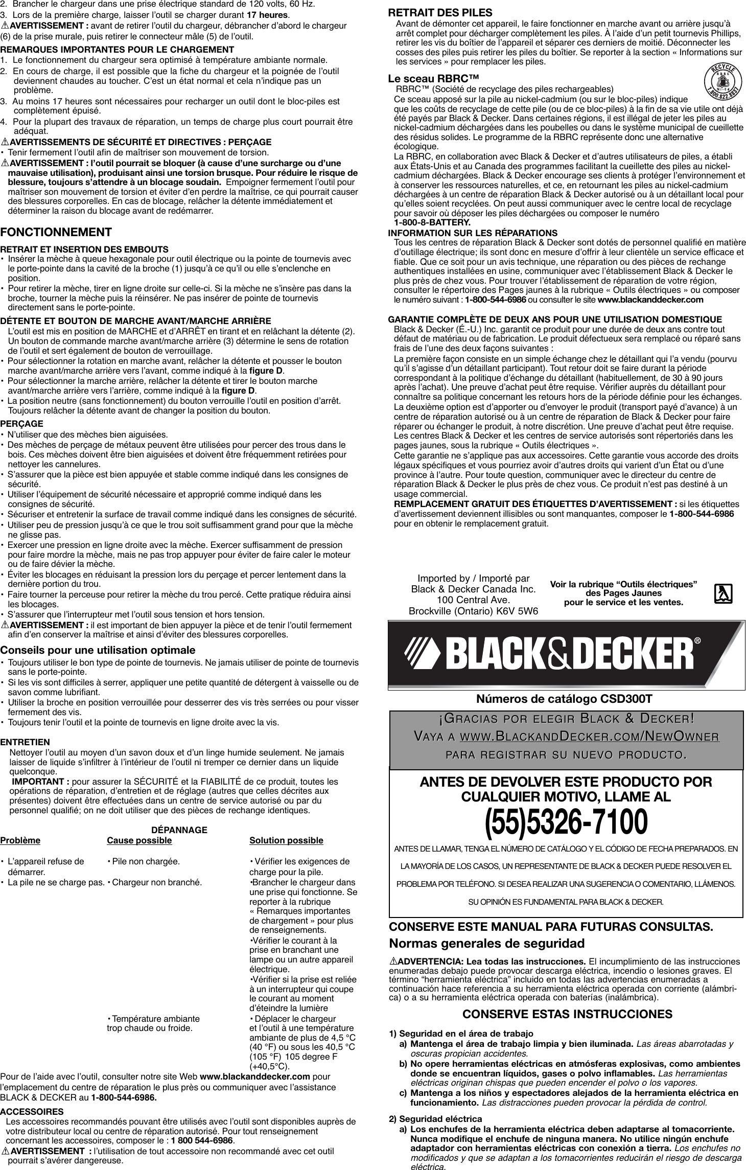 Page 4 of 6 - Black-And-Decker Black-And-Decker-90530144-Instruction-Manual- 90530144 CSD300T Manual REVISED  Black-and-decker-90530144-instruction-manual