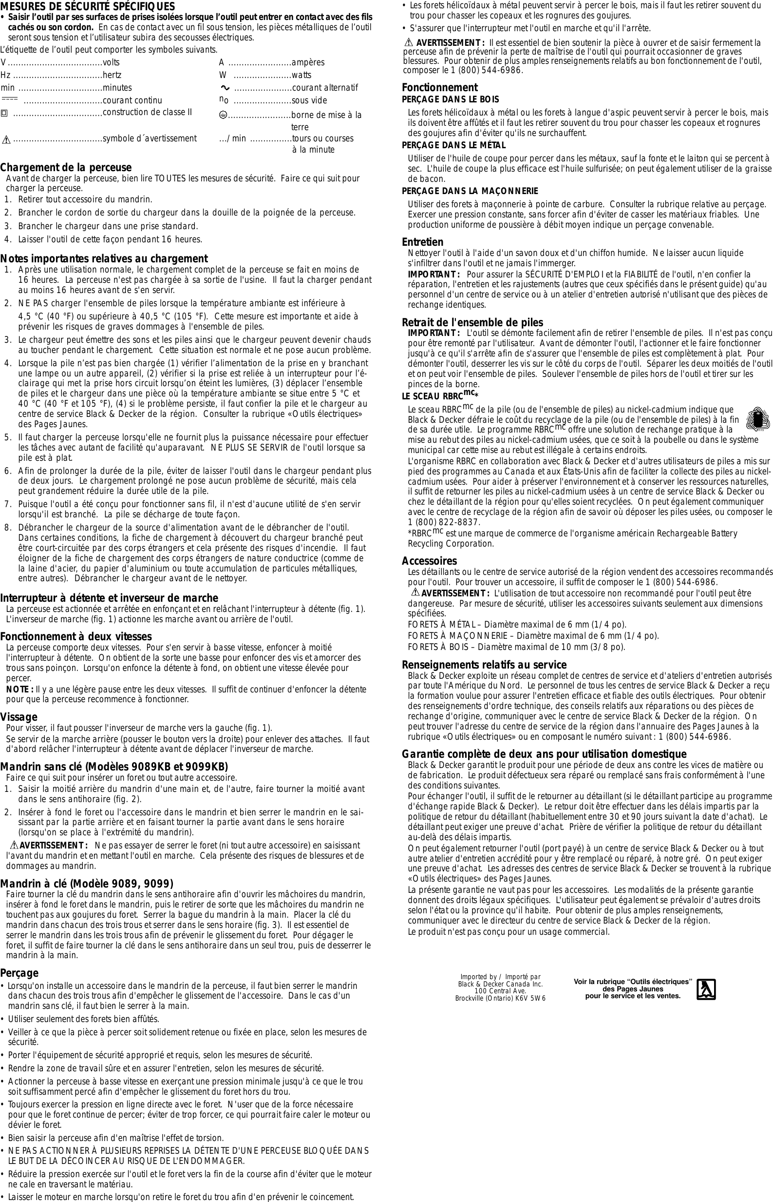 Black And Decker 9089Kb Users Manual 