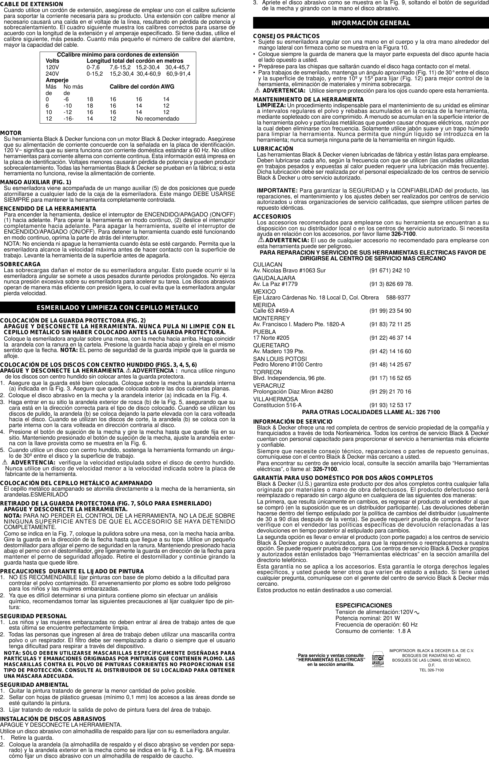 Page 5 of 5 - Black-And-Decker Black-And-Decker-Black-And-Decker-Angle-Grinder-7750-Users-Manual- 581596-00 7750 Manual  Black-and-decker-black-and-decker-angle-grinder-7750-users-manual