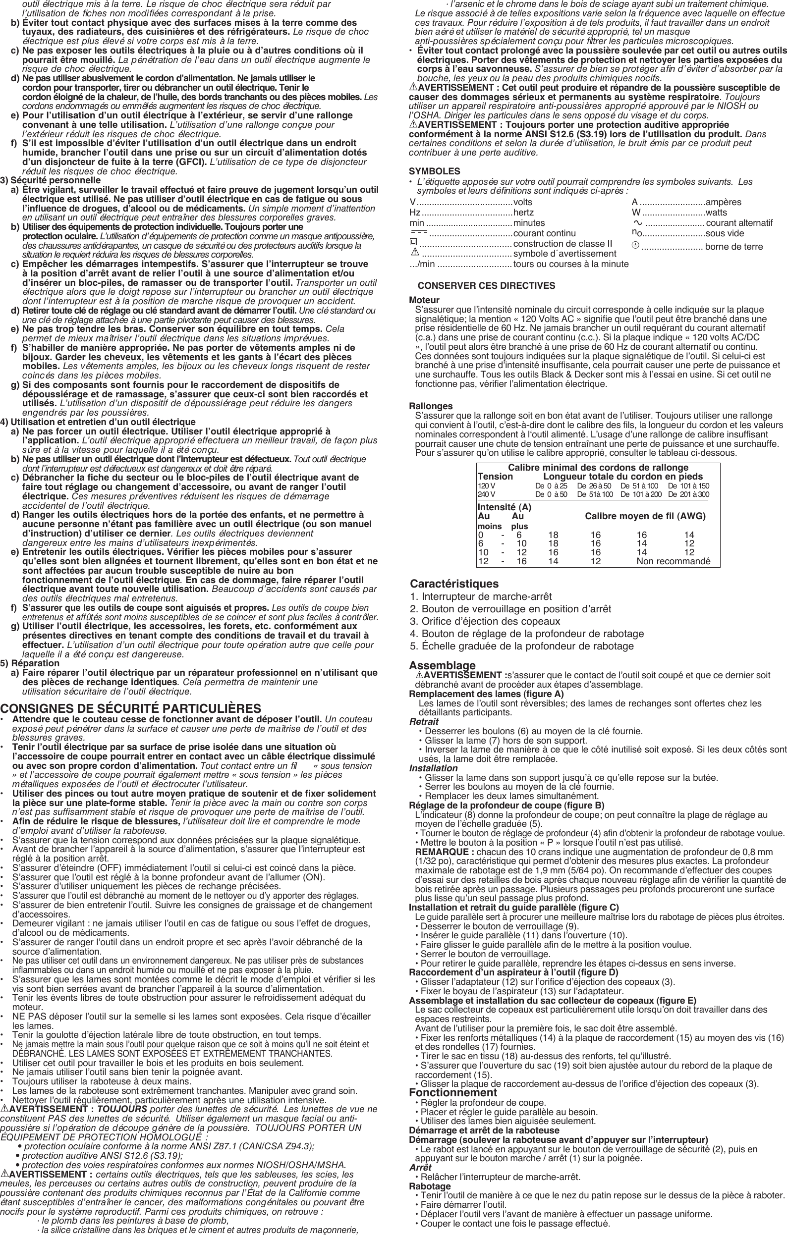 Page 3 of 5 - Black-And-Decker Black-And-Decker-Black-And-Decker-Planer-7698K-Users-Manual-  Black-and-decker-black-and-decker-planer-7698k-users-manual