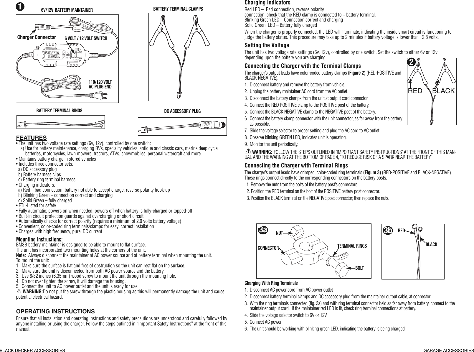 Black And Decker Bm3B Users Manual Garage Accessories Installation