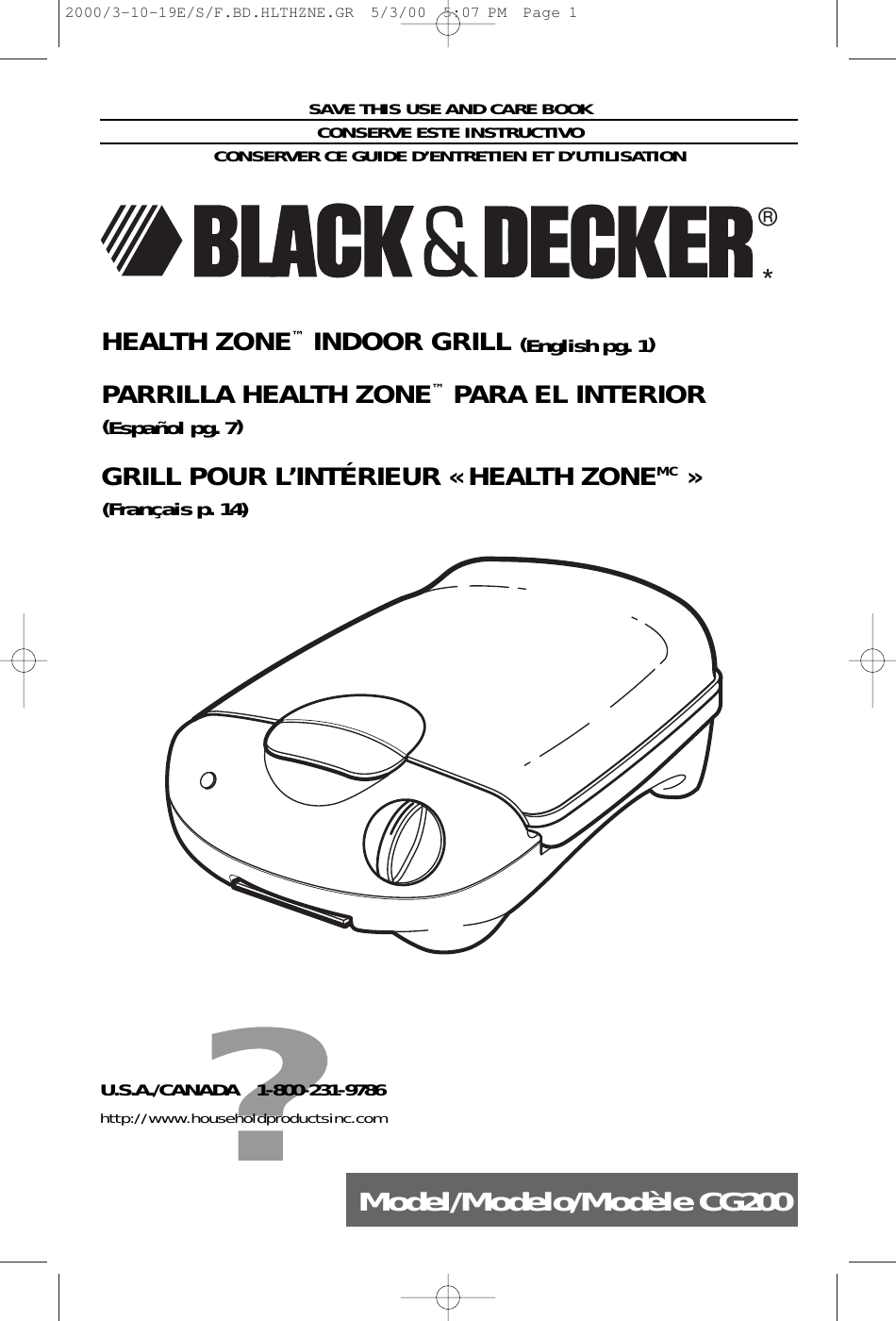 Black And Decker Cg200 Users Manual 2000 3 10 19E S F.BD.HLTHZNE.GR