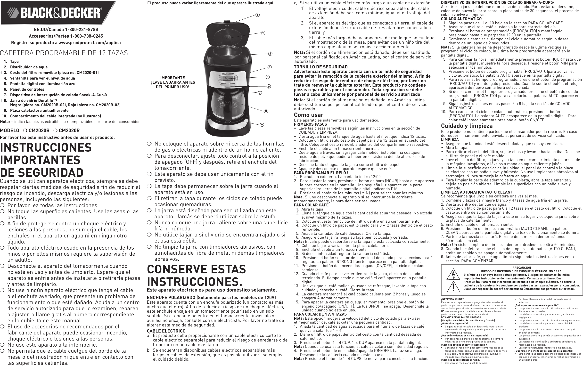 Page 2 of 2 - Black-And-Decker Black-And-Decker-Cm2020B-Use-And-Care-Manual-  Black-and-decker-cm2020b-use-and-care-manual