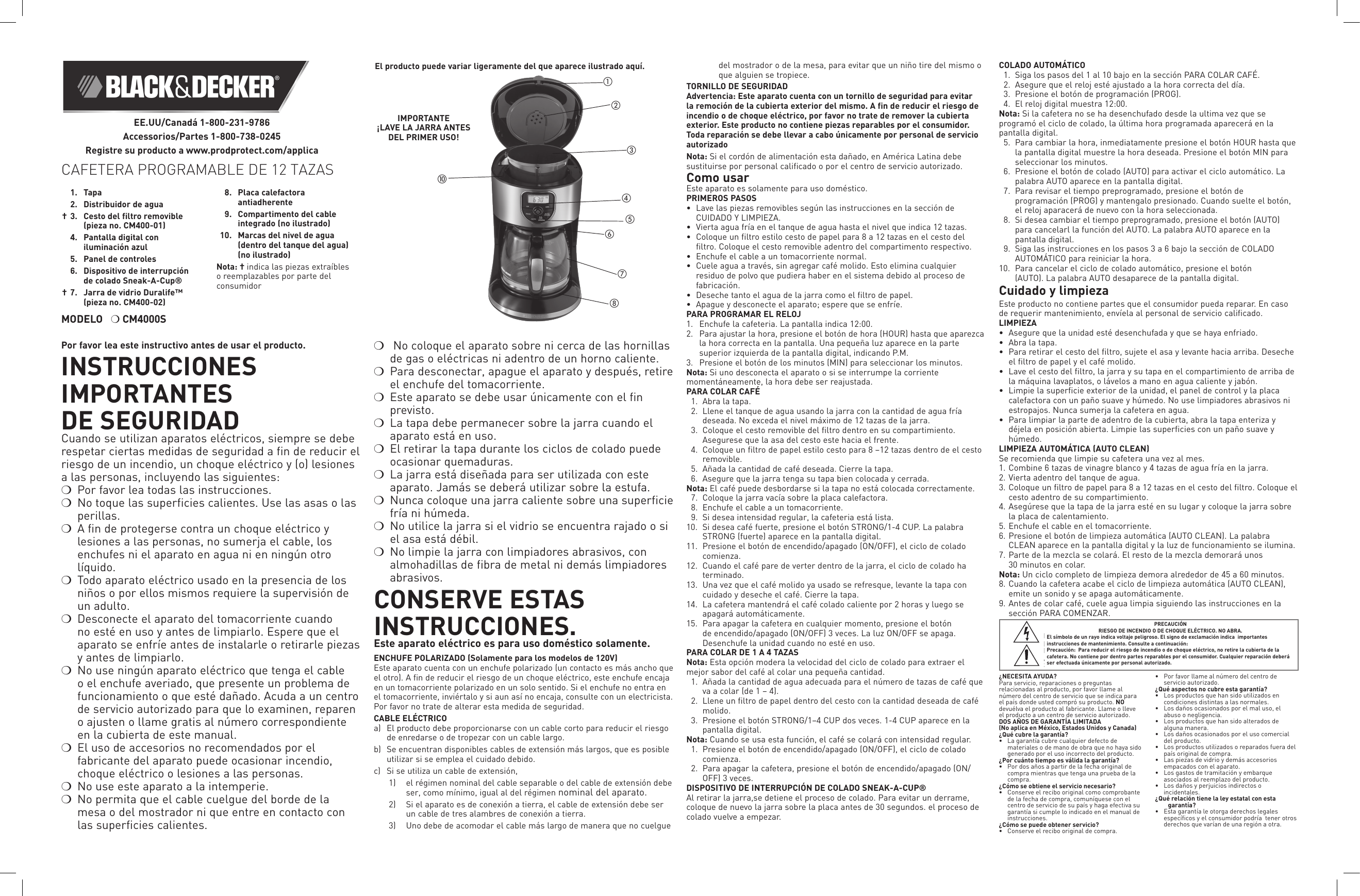 Black And Decker Cm4000S Use Care Manual
