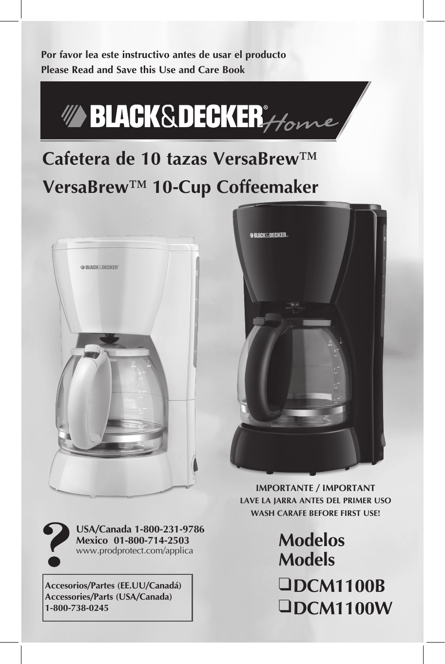 Page 1 of 11 - Black-And-Decker Black-And-Decker-Dcm1100B-Dcm1100W-Use-And-Care-Manual-  Black-and-decker-dcm1100b-dcm1100w-use-and-care-manual