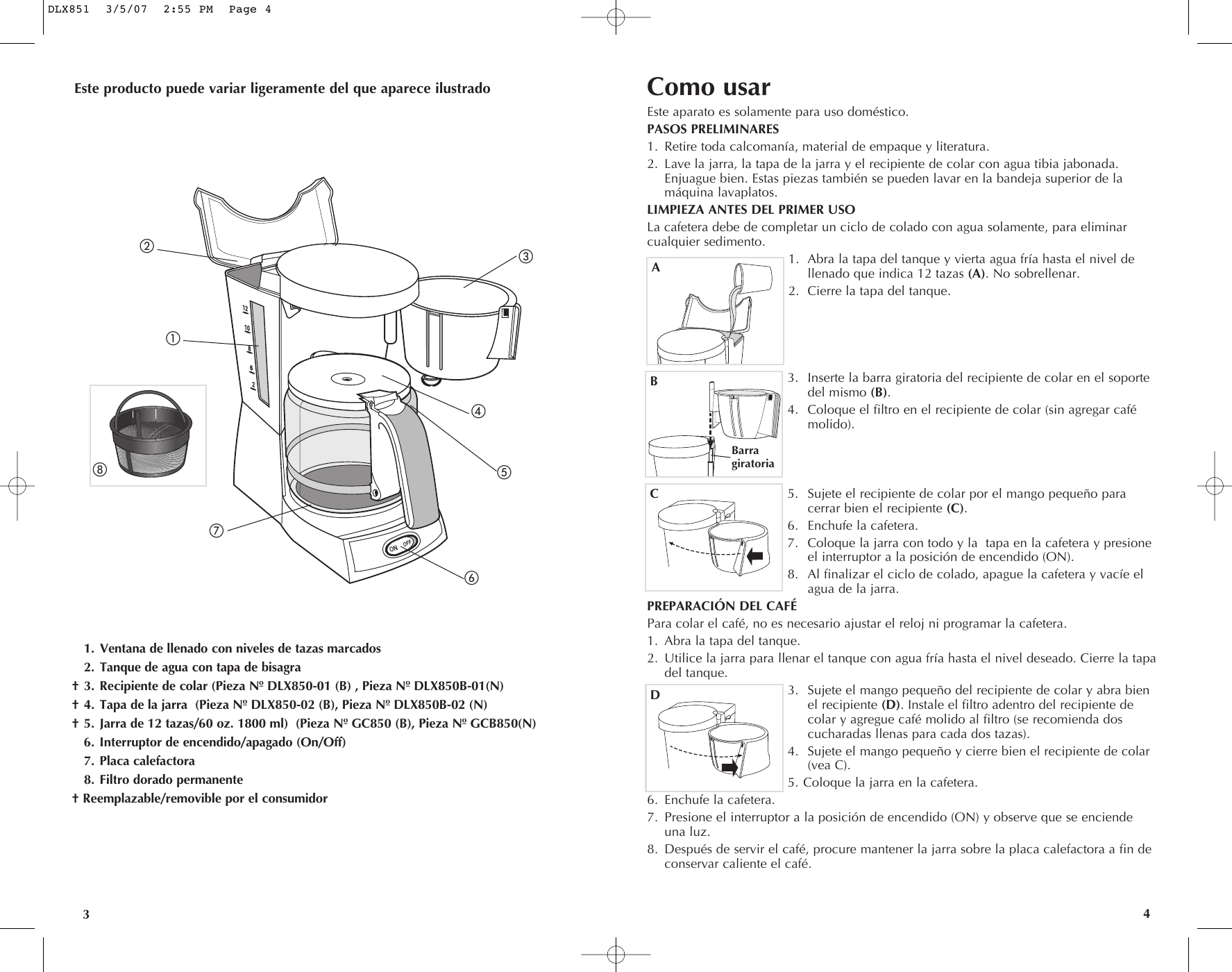Page 3 of 11 - Black-And-Decker Black-And-Decker-Dlx851-Dlx851B-Use-And-Care-Manual-  Black-and-decker-dlx851-dlx851b-use-and-care-manual