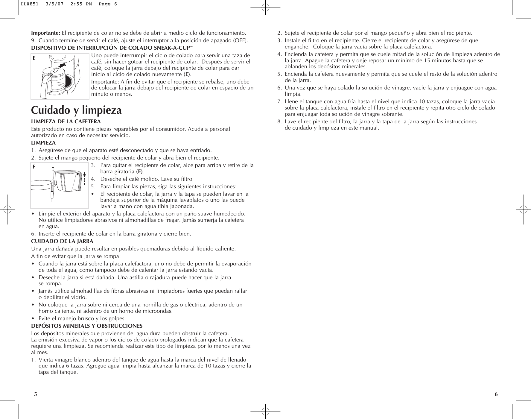 Page 4 of 11 - Black-And-Decker Black-And-Decker-Dlx851-Dlx851B-Use-And-Care-Manual-  Black-and-decker-dlx851-dlx851b-use-and-care-manual