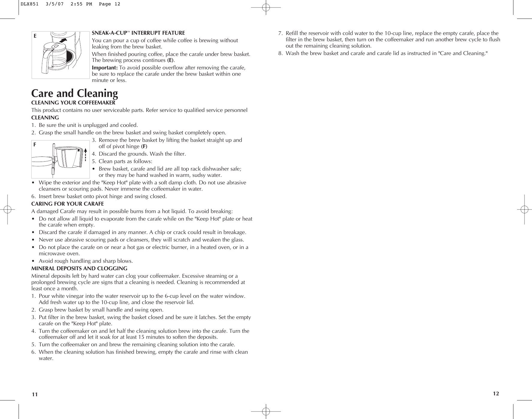 Page 7 of 11 - Black-And-Decker Black-And-Decker-Dlx851-Dlx851B-Use-And-Care-Manual-  Black-and-decker-dlx851-dlx851b-use-and-care-manual