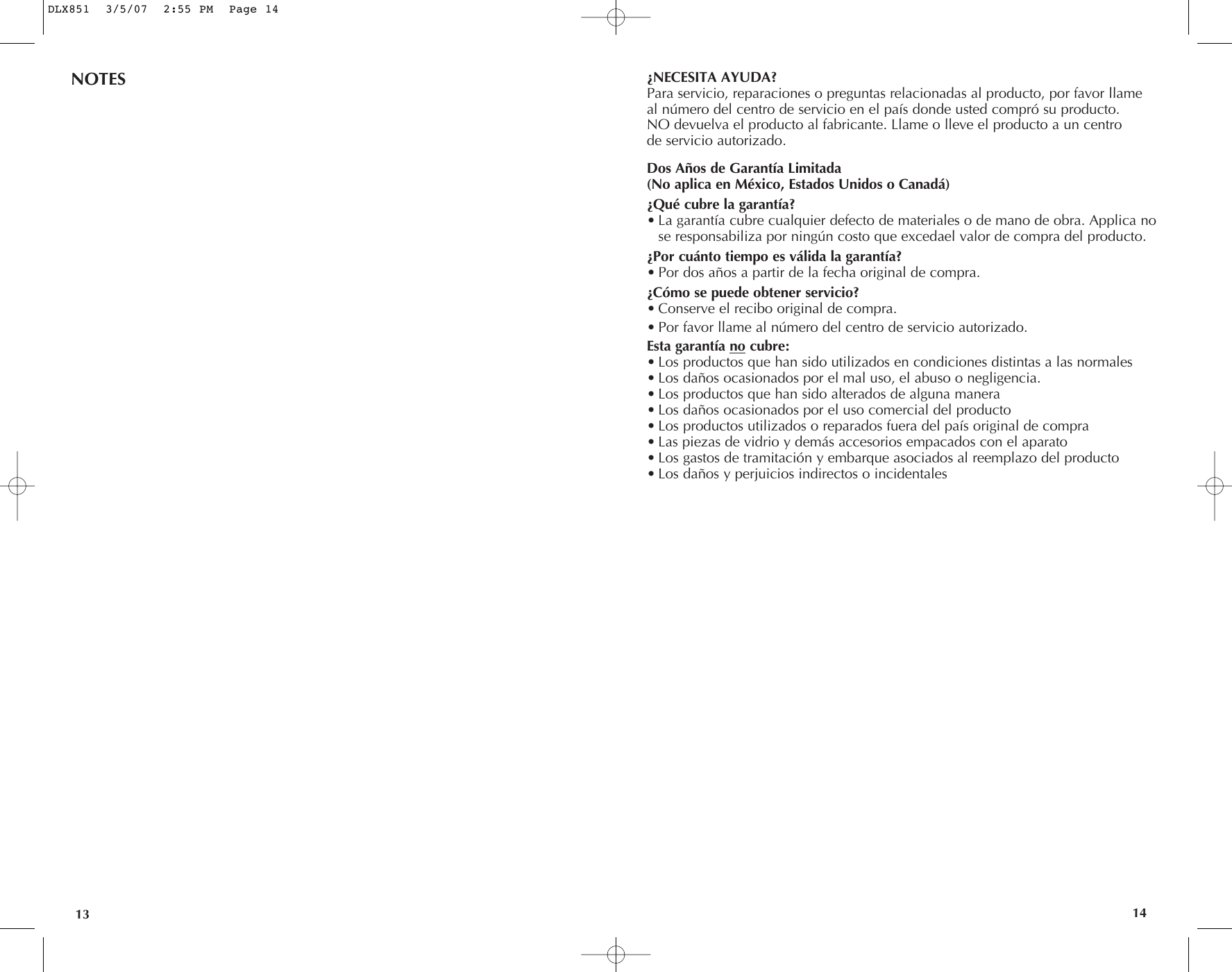 Page 8 of 11 - Black-And-Decker Black-And-Decker-Dlx851-Dlx851B-Use-And-Care-Manual-  Black-and-decker-dlx851-dlx851b-use-and-care-manual