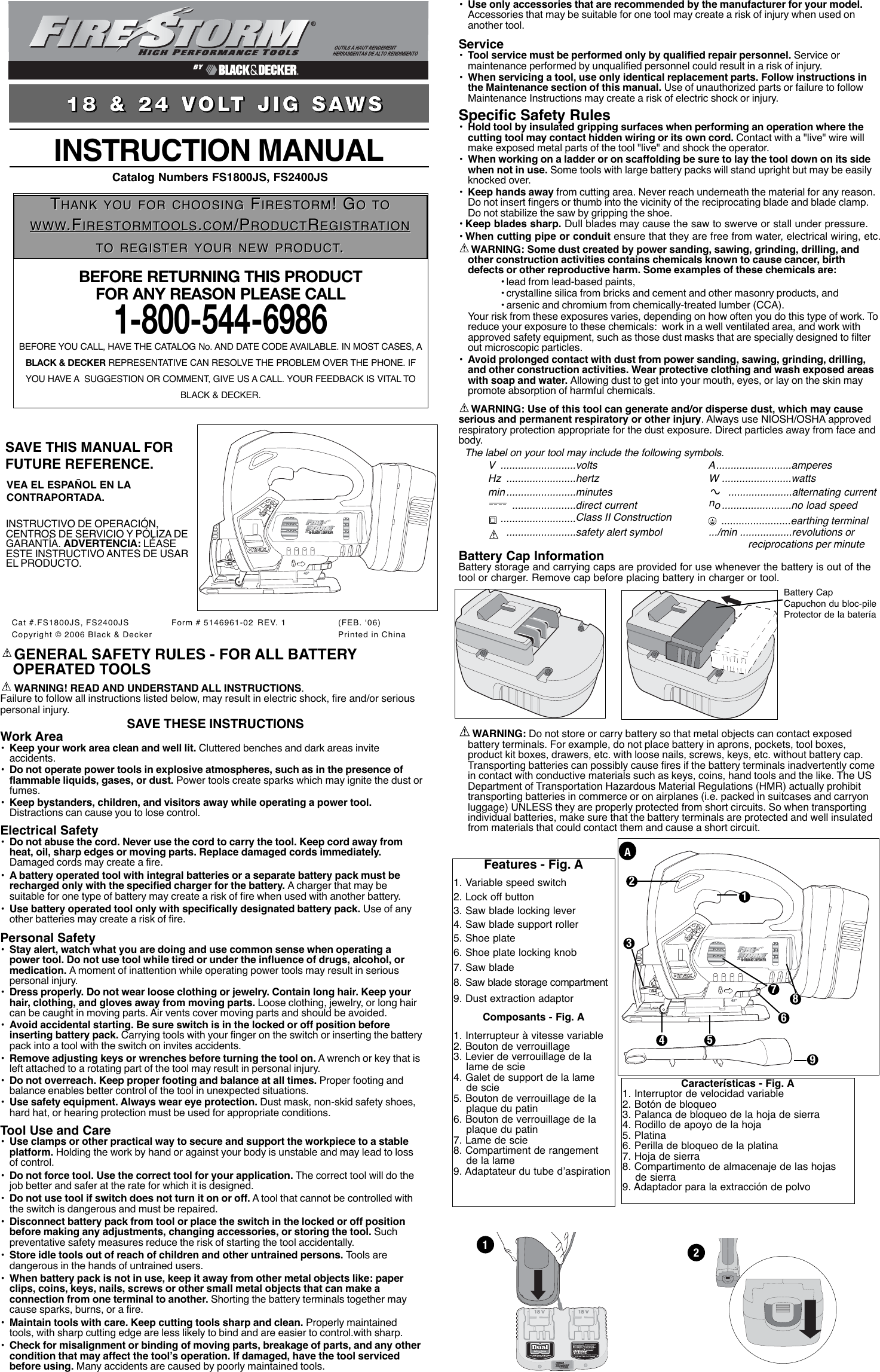 Page 1 of 7 - Black-And-Decker Black-And-Decker-Fire-Storm-5146961-02-Instruction-Manual- 5146961-02,01fs1800 Fs2400  Black-and-decker-fire-storm-5146961-02-instruction-manual
