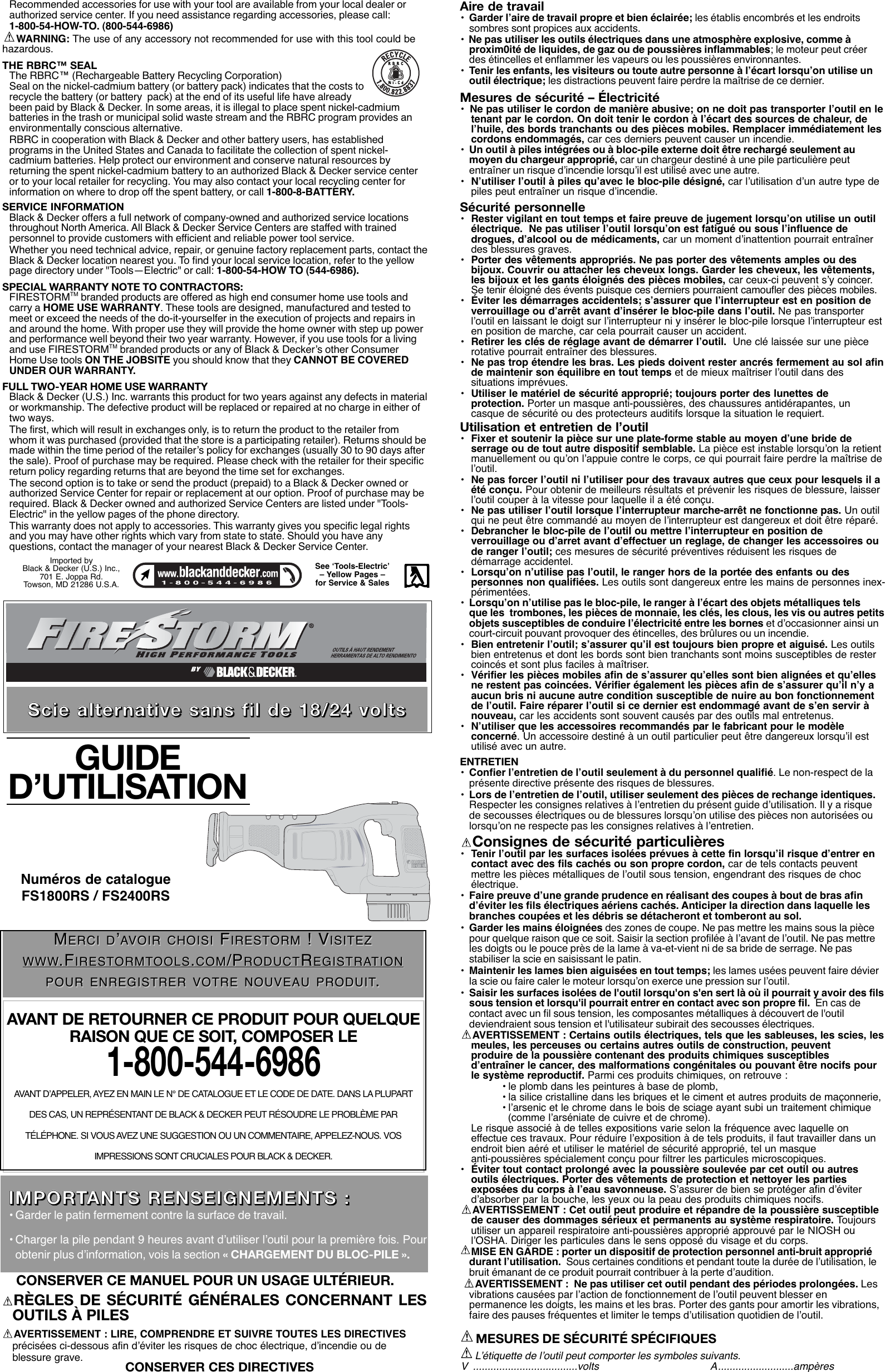 Page 3 of 7 - Black-And-Decker Black-And-Decker-Fire-Storm-609746-08-Instruction-Manual- 609746-08 01 FS1800RS  Black-and-decker-fire-storm-609746-08-instruction-manual