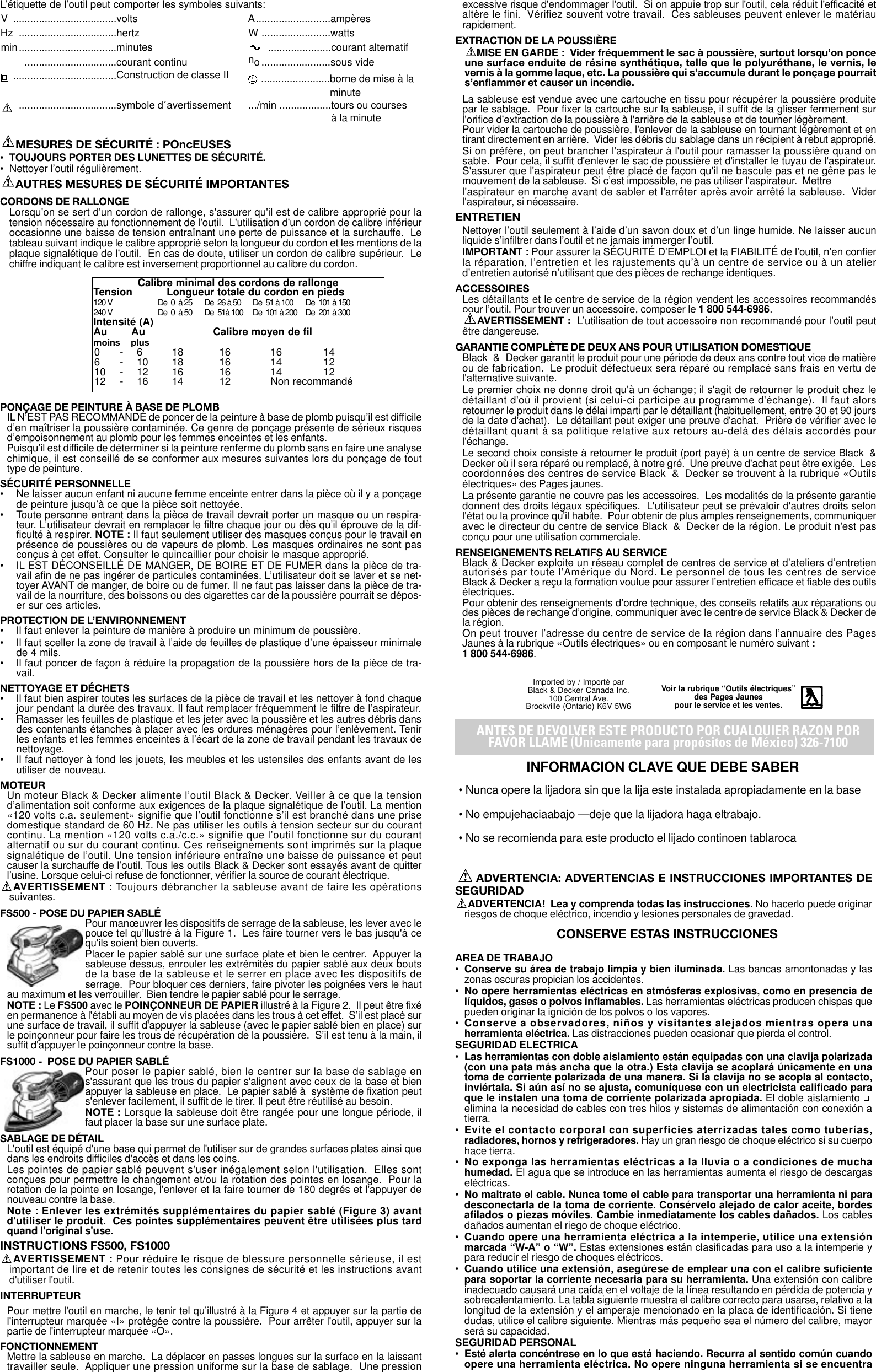 Page 3 of 5 - Black-And-Decker Black-And-Decker-Fs1000-Instruction-Manual- FS500 Manual  Black-and-decker-fs1000-instruction-manual
