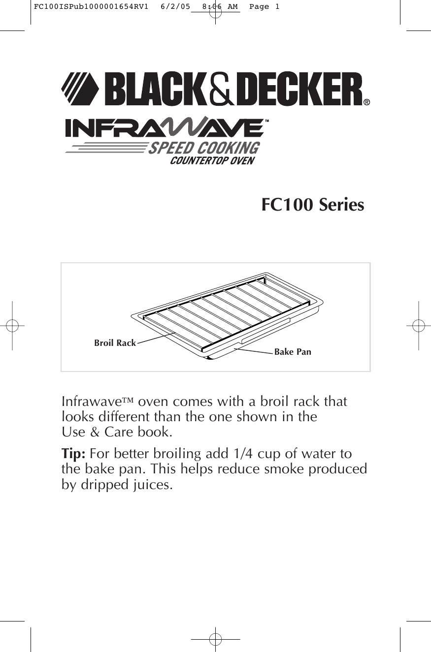 Black And Decker Infrawave Fc100 Users Manual