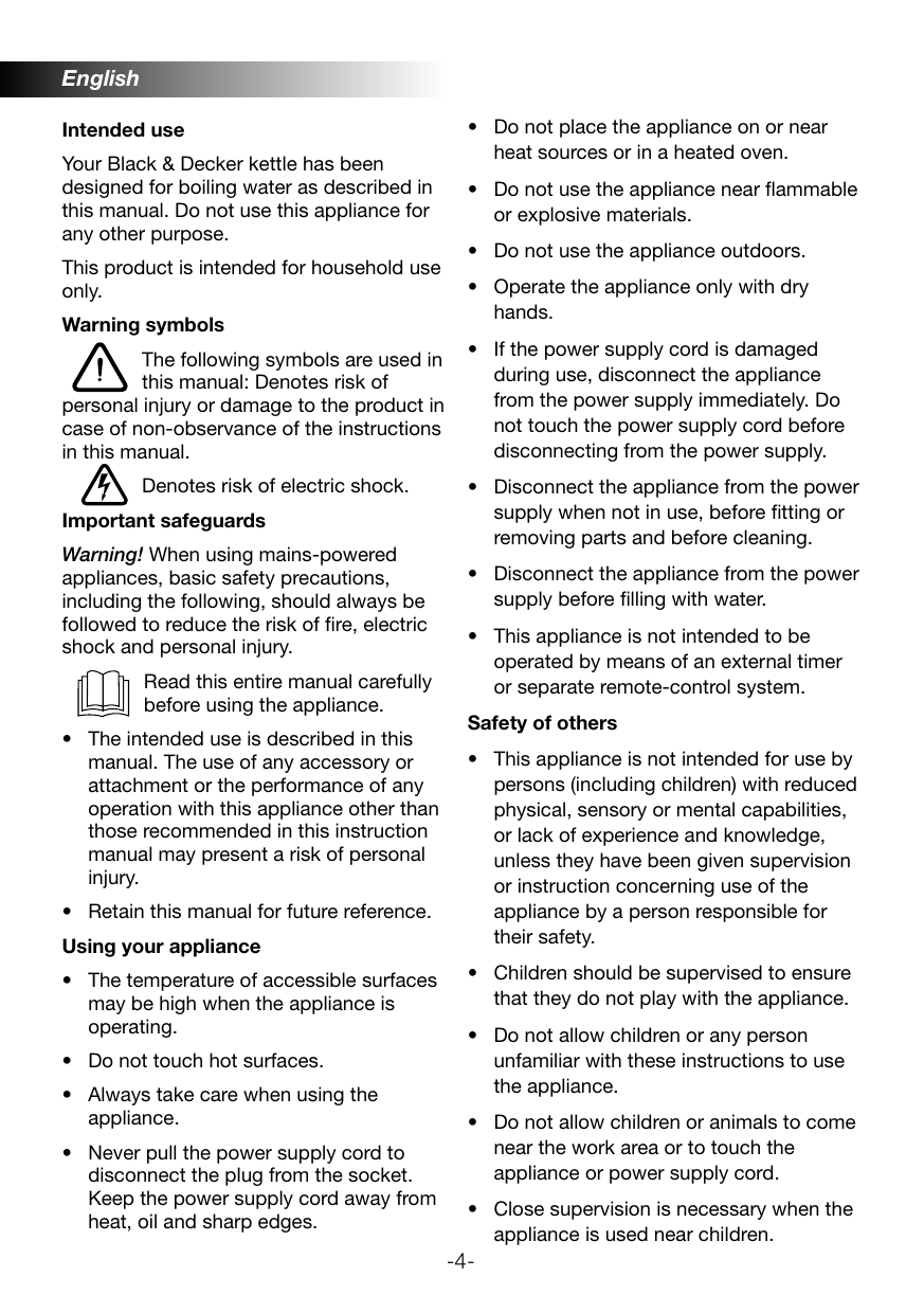 Page 4 of 9 - Black-And-Decker Black-And-Decker-Jc200-Instruction-Manual- Black-and-decker-jc200-instruction-manual