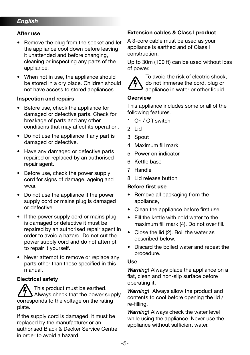 Page 5 of 9 - Black-And-Decker Black-And-Decker-Jc200-Instruction-Manual- Black-and-decker-jc200-instruction-manual