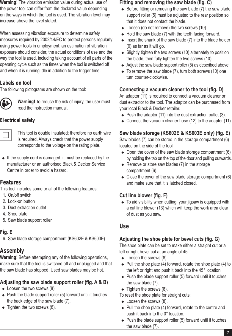 Page 7 of 12 - Black-And-Decker Black-And-Decker-Ks600E-Users-Manual-  Black-and-decker-ks600e-users-manual