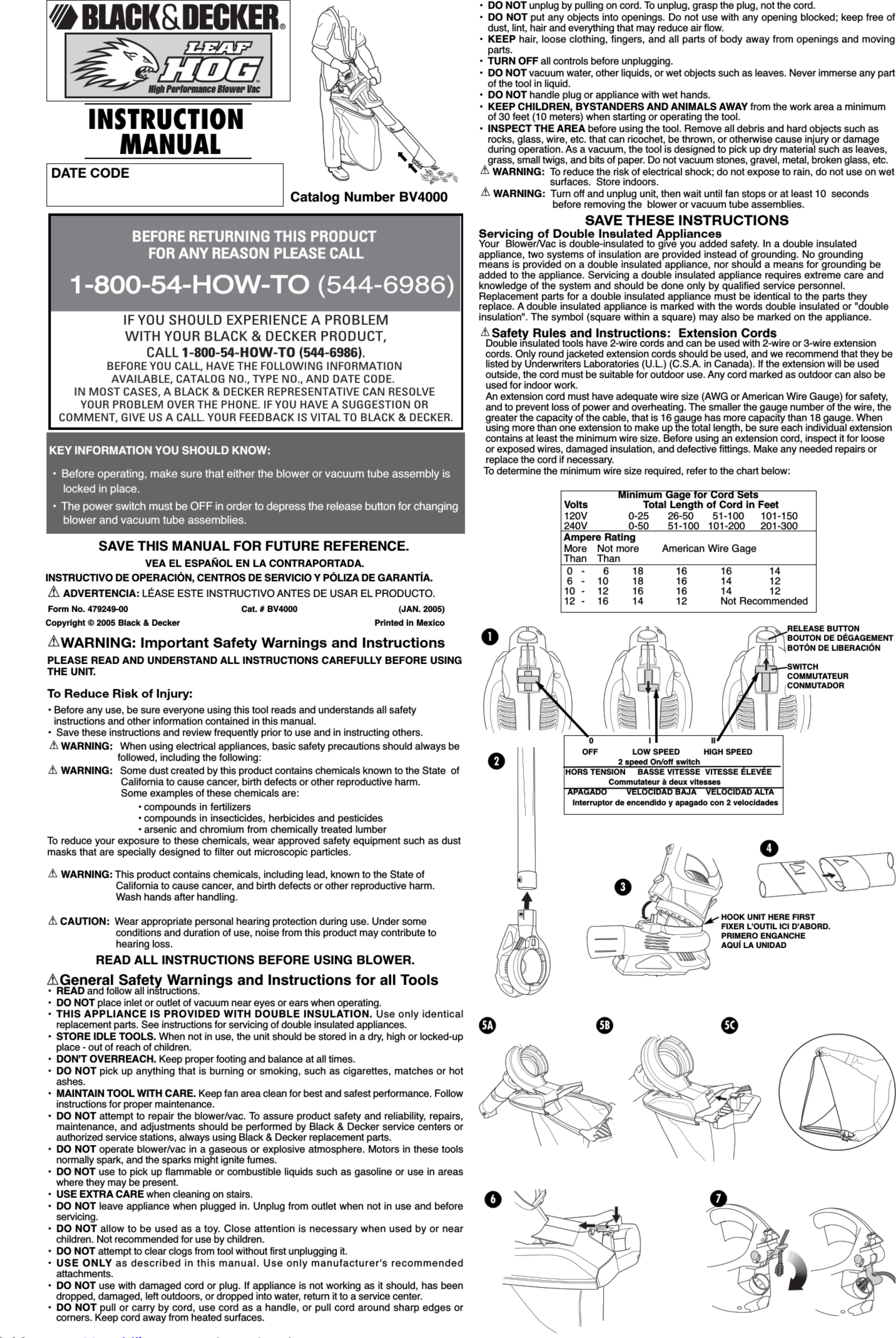 Page 1 of 5 - Black-And-Decker Black-And-Decker-Leaf-Hog-Bv4000-Instruction-Manual-1002745 User Manual