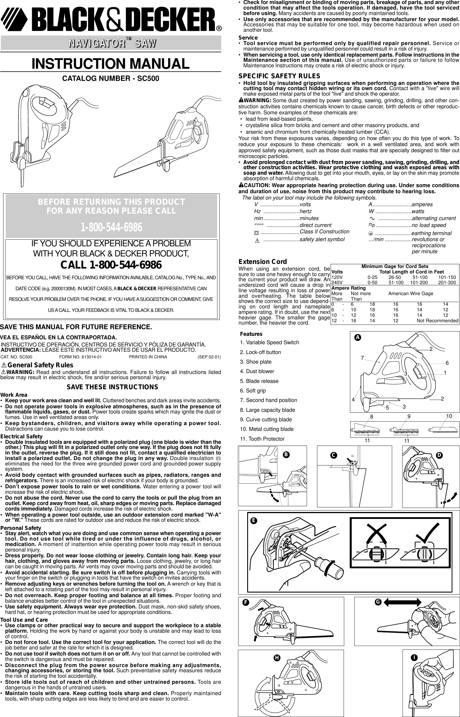 Black And Decker Navigator 613014 01 Instruction Manual SAW UPDATE