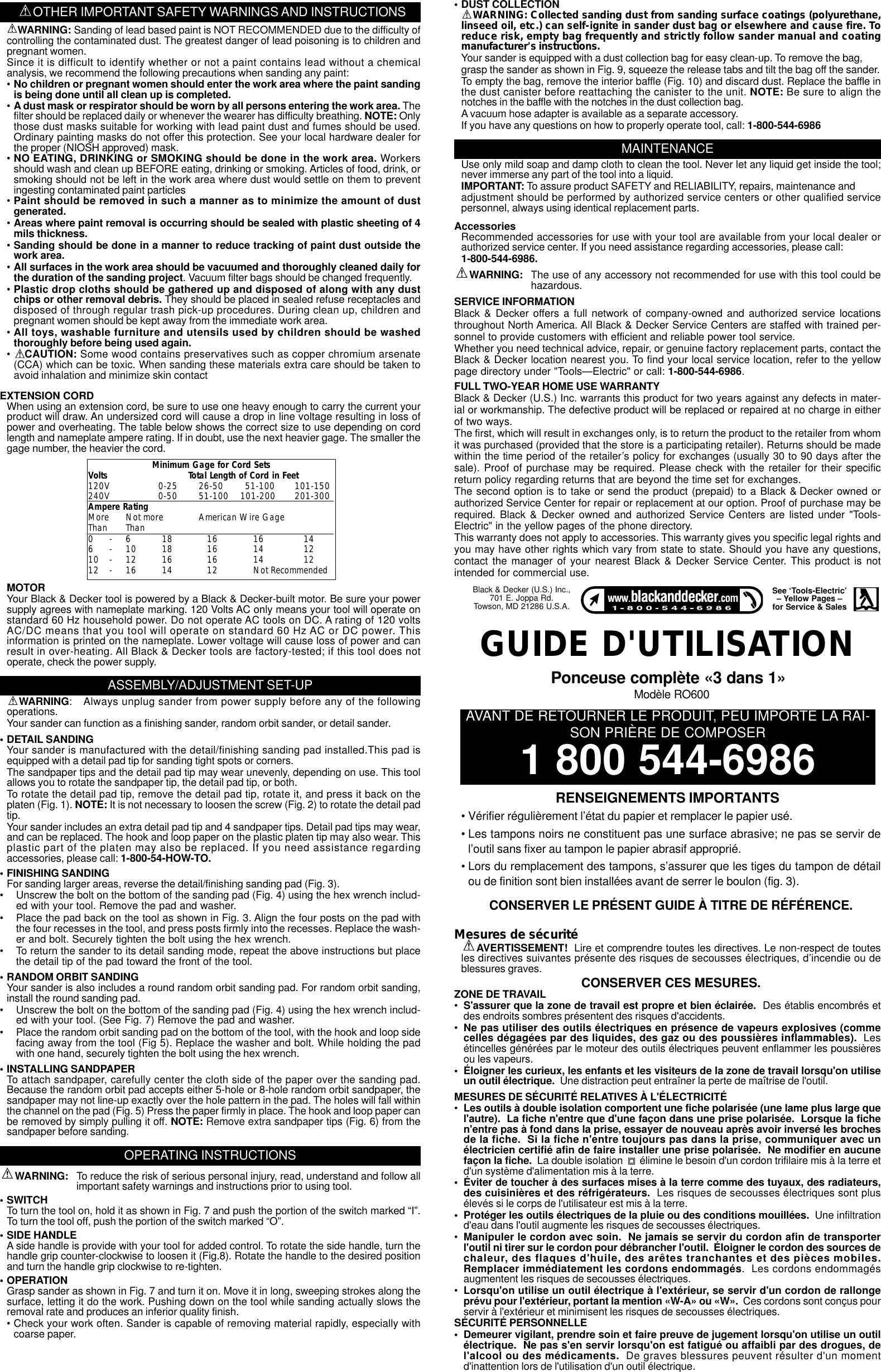 Black And Decker Sand Storm 375886 00 Instruction Manual RO600