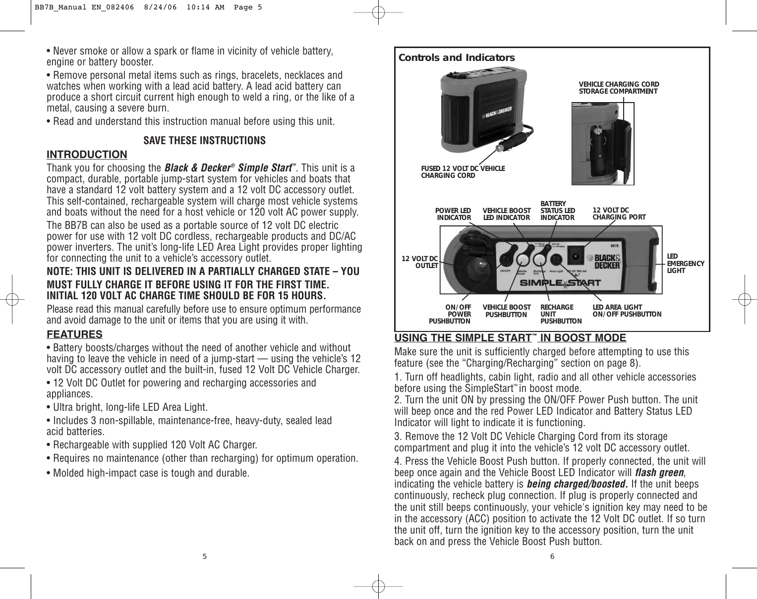 Black And Decker Simple Start Bb7B Users Manual