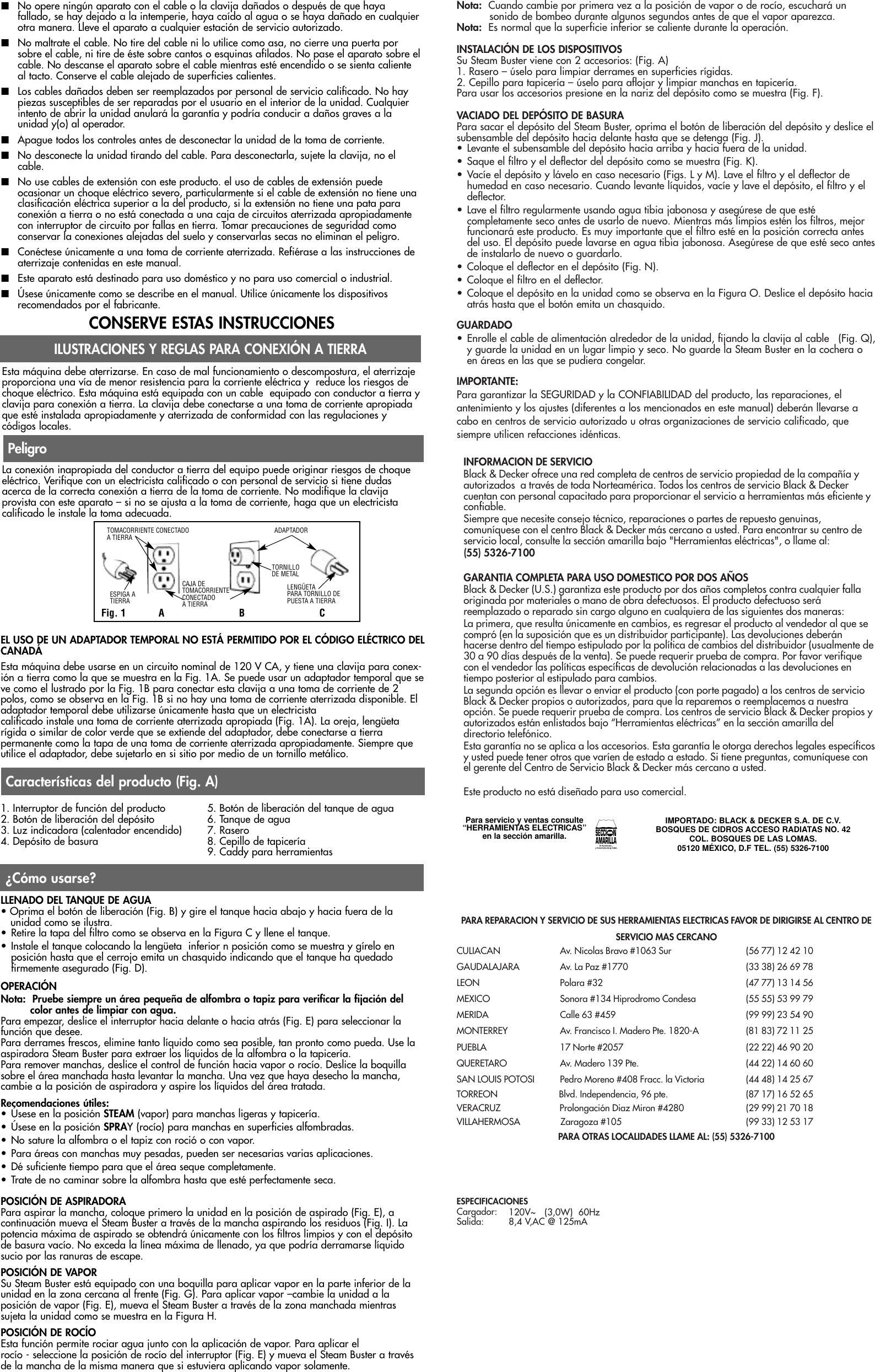 Page 4 of 4 - Black-And-Decker Black-And-Decker-Steambuster-612736-00-Instruction-Manual- 612736-00,01,SV1000 STEAM VAC  Black-and-decker-steambuster-612736-00-instruction-manual