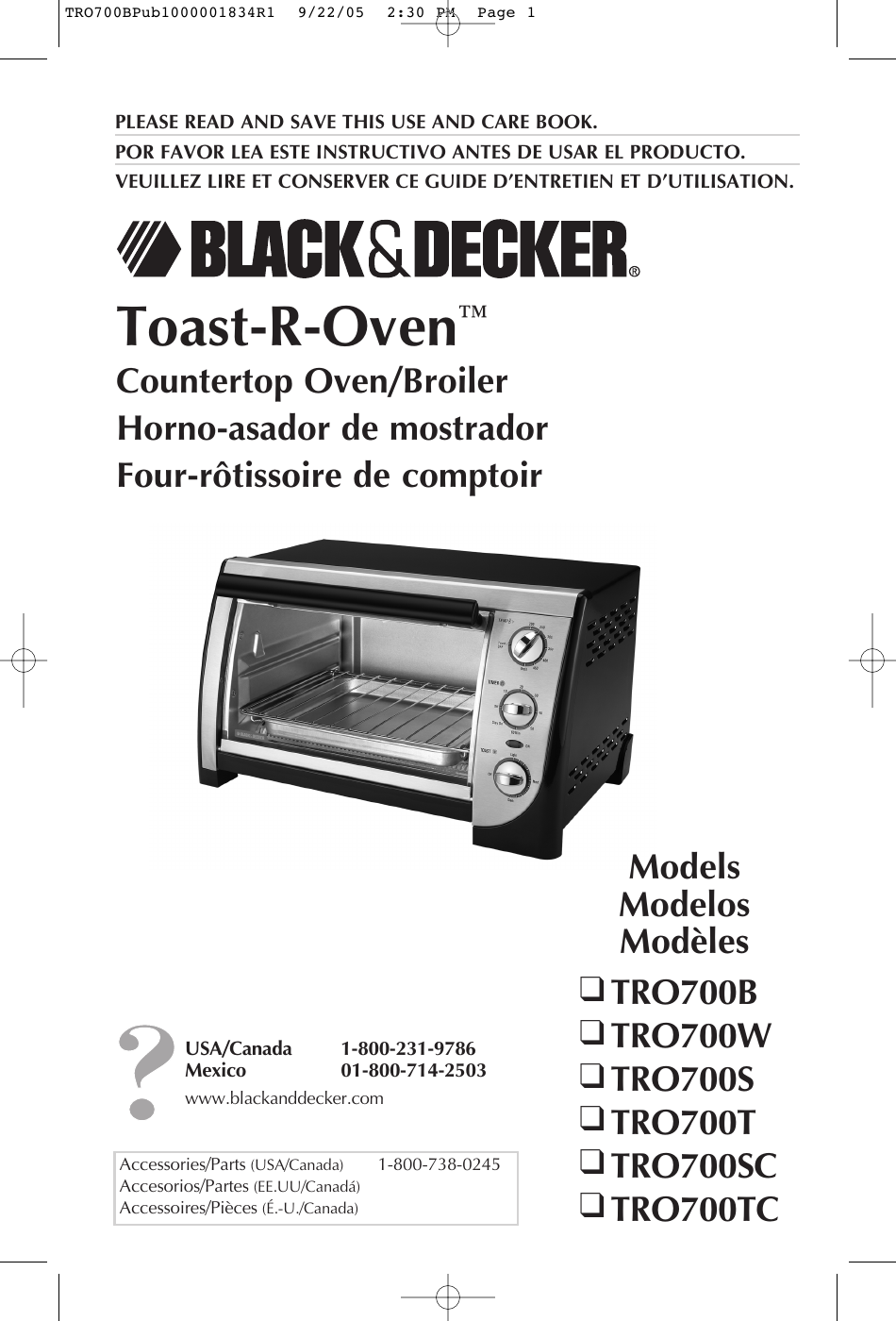 Black And Decker Tro700B Users Manual