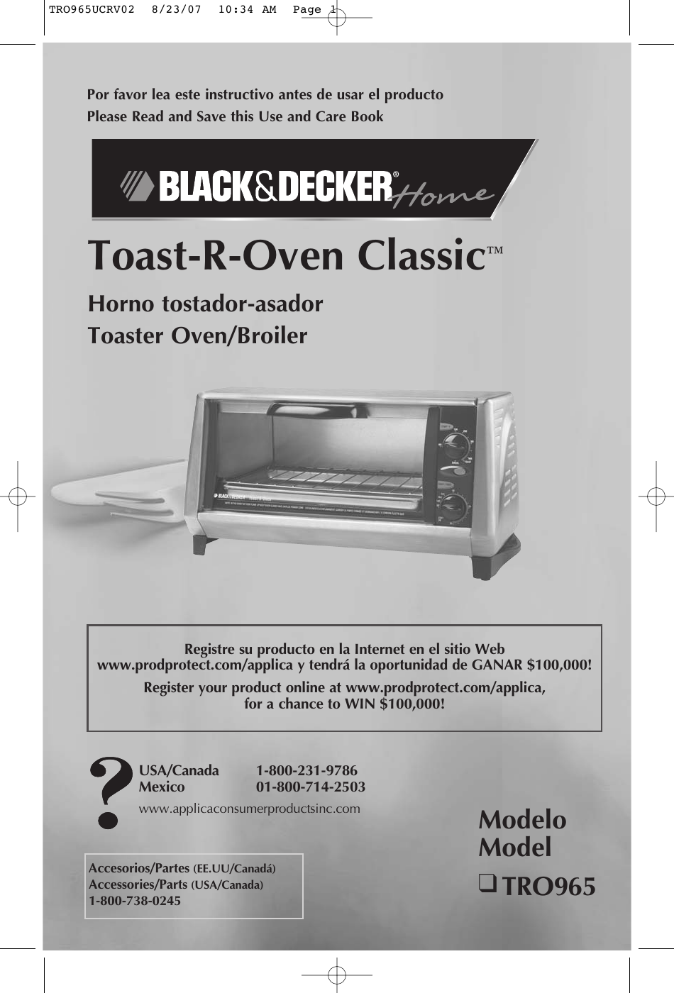 Black And Decker Tro965 Use Care Manual