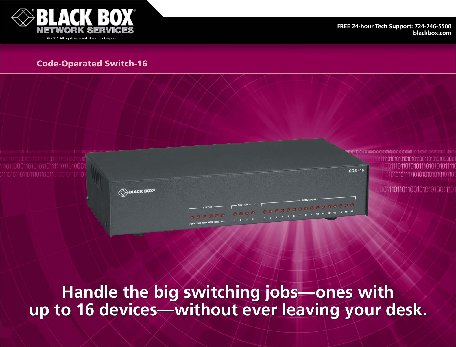 Page 1 of 3 - Black-Box Black-Box-Code-Operated-Switch-16-Users-Manual- Sw056a_(10425)_07  Black-box-code-operated-switch-16-users-manual