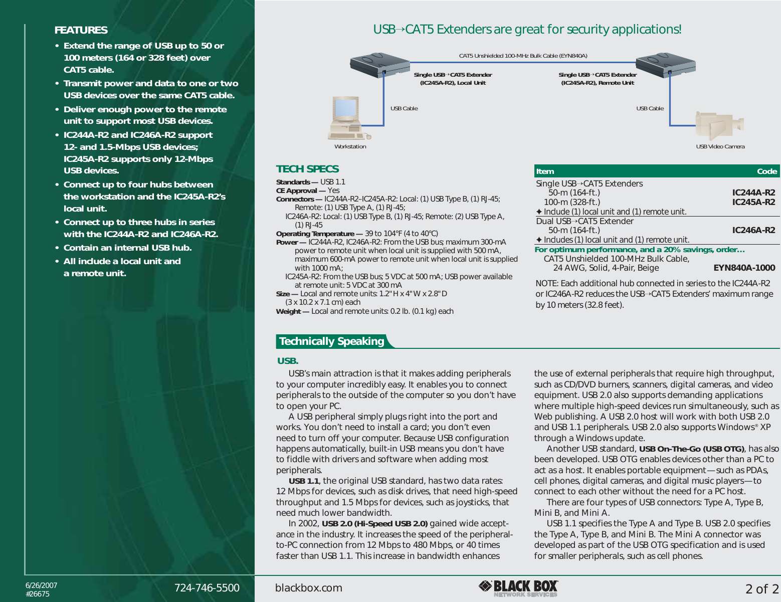 Page 2 of 2 - Black-Box Black-Box-Usb-Cat5-Extender-Users-Manual-  Black-box-usb-cat5-extender-users-manual