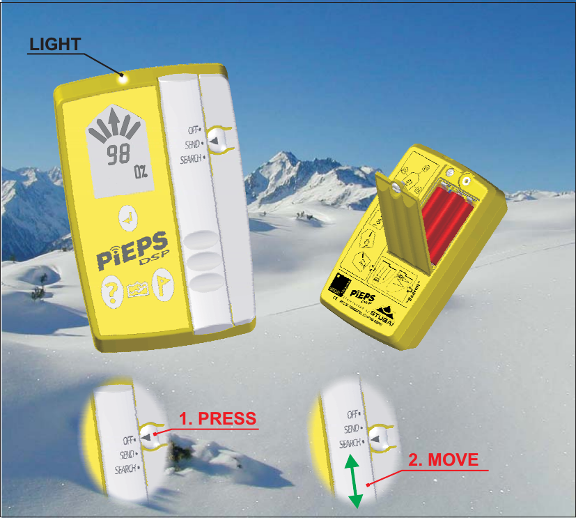 1. PRESS2. MOVELIGHT
