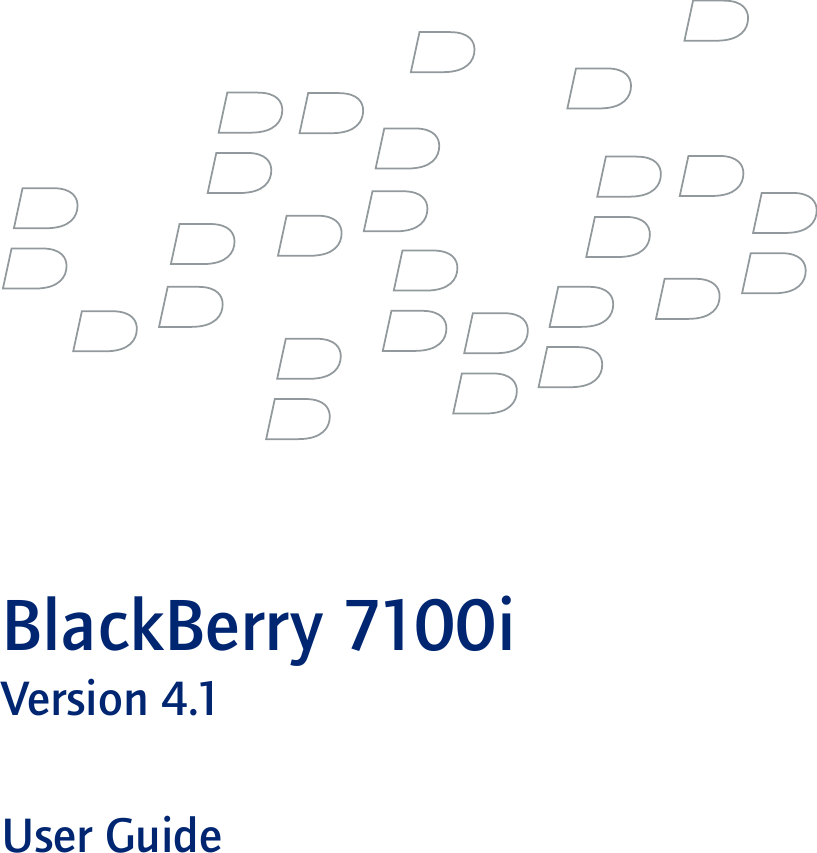 BlackBerry 7100iVersion 4.1User Guide