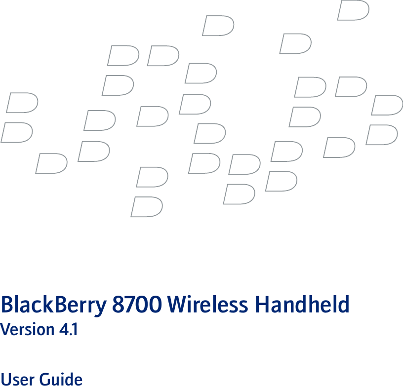 BlackBerry 8700 Wireless HandheldVersion 4.1User Guide