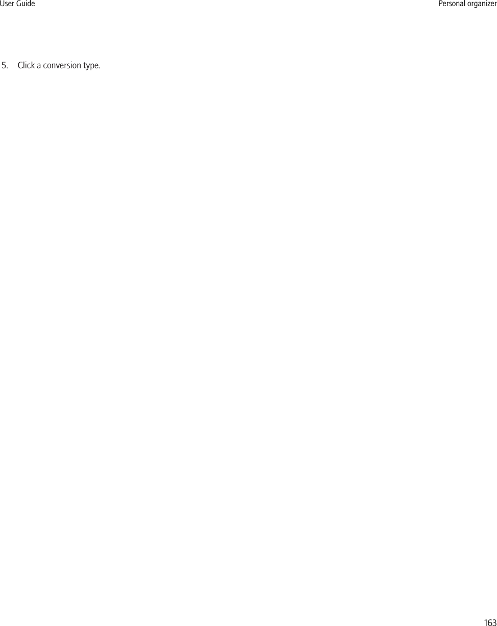 5. Click a conversion type.User Guide Personal organizer163