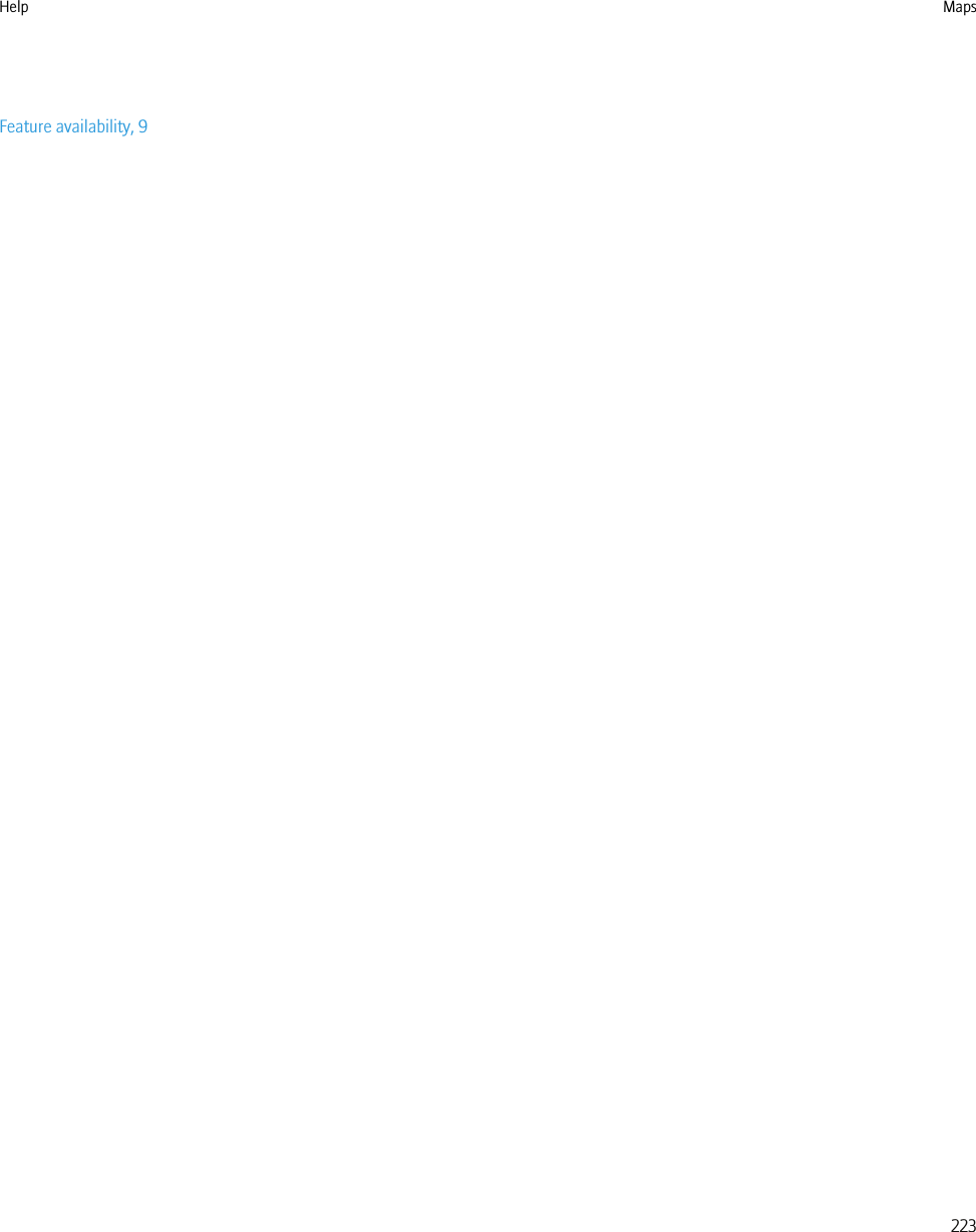 Feature availability, 9Help Maps223