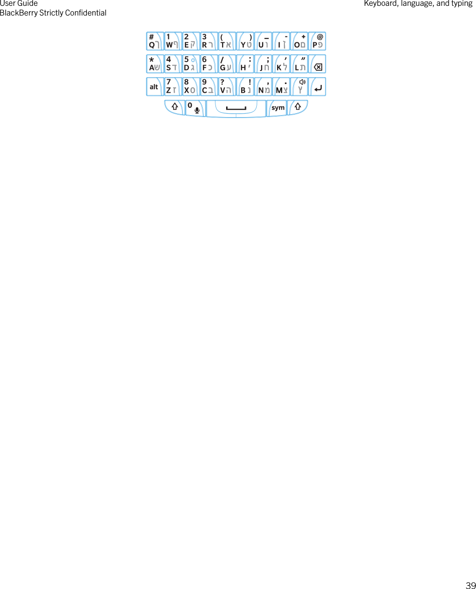  User GuideBlackBerry Strictly ConﬁdentialKeyboard, language, and typing39