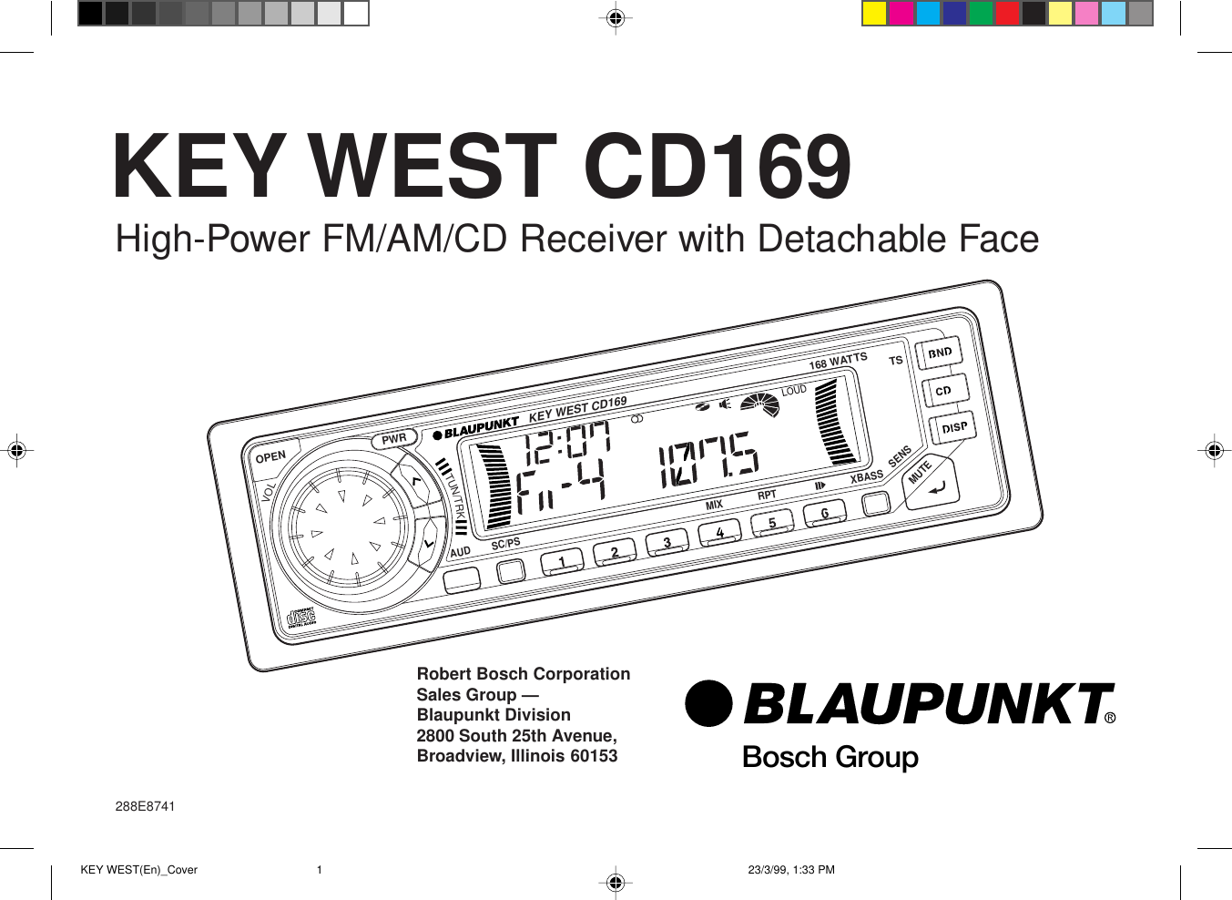 Page 1 of 11 - Blaupunkt Blaupunkt-Cd169-Users-Manual- KEY WEST(En)_Cover Blaupunkt-cd169-users-manual