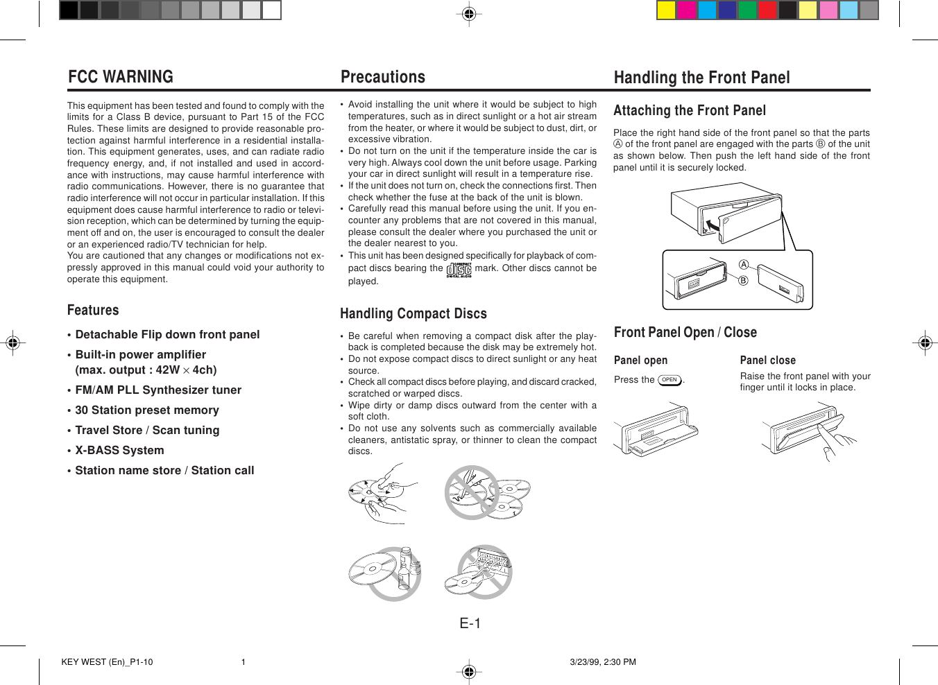 Page 2 of 11 - Blaupunkt Blaupunkt-Cd169-Users-Manual- KEY WEST(En)_Cover Blaupunkt-cd169-users-manual