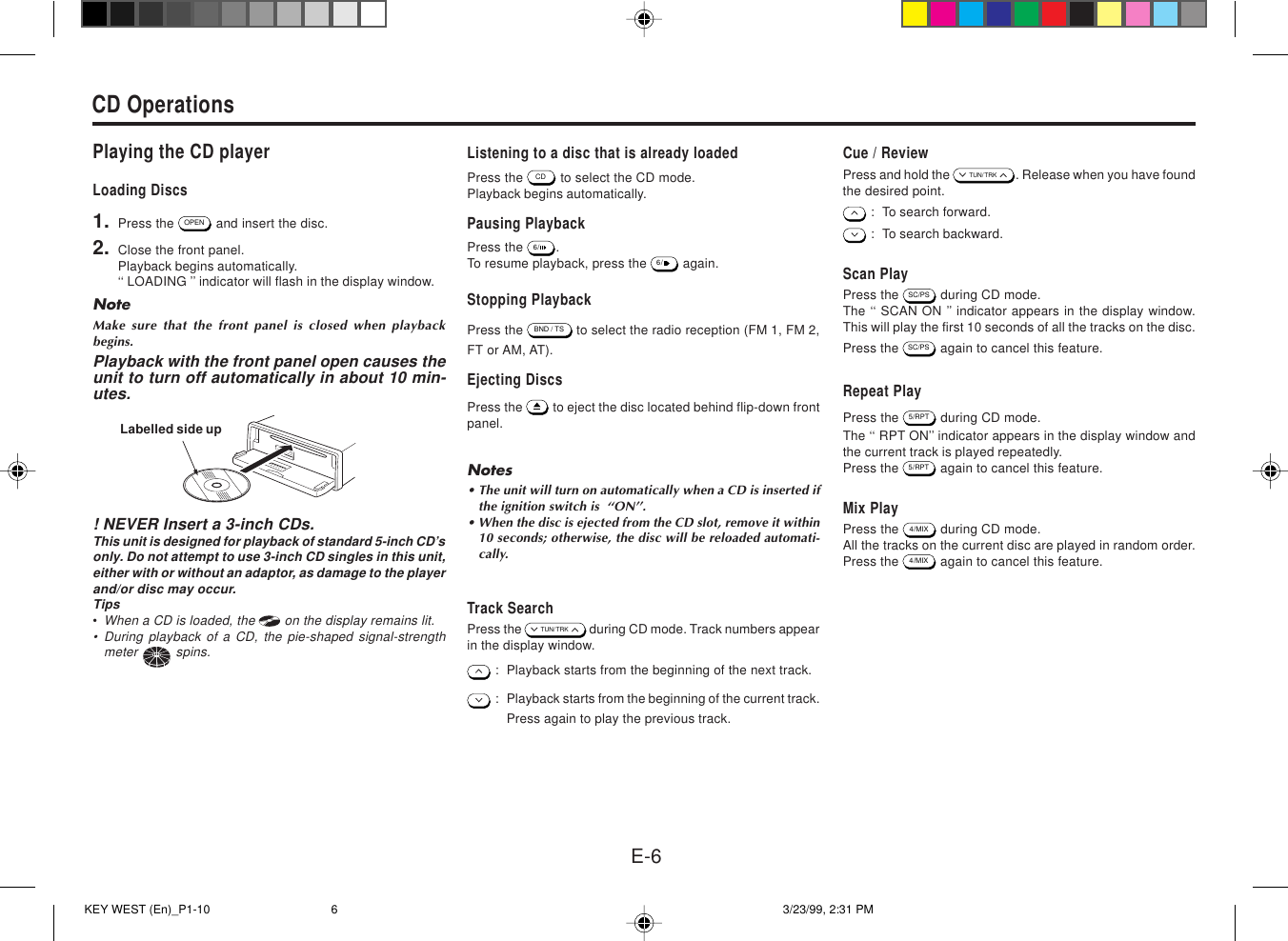Page 7 of 11 - Blaupunkt Blaupunkt-Cd169-Users-Manual- KEY WEST(En)_Cover Blaupunkt-cd169-users-manual