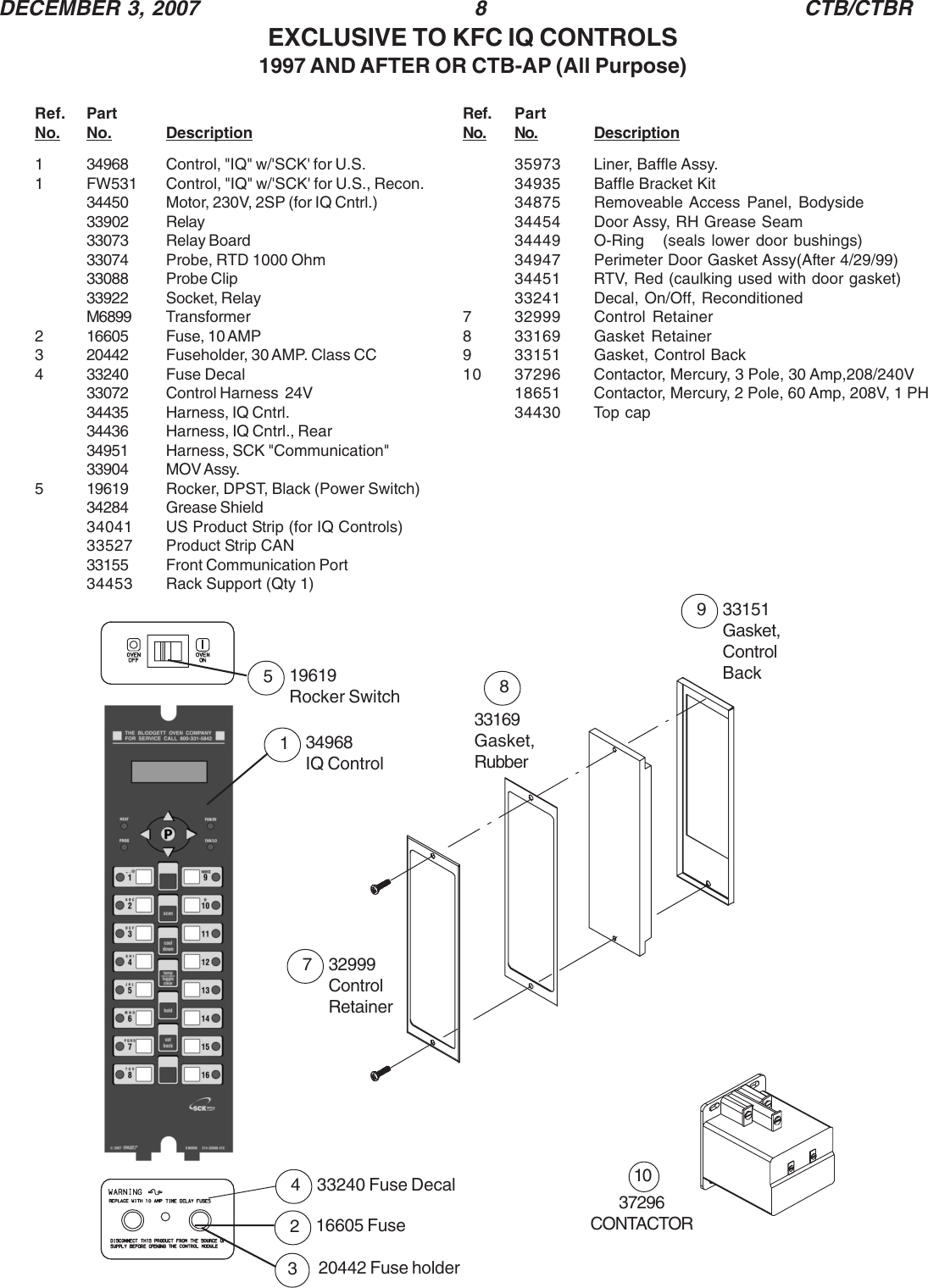 Page 8 of 12 - Blodgett Blodgett-Ctb-Users-Manual- CTB-parts  Blodgett-ctb-users-manual